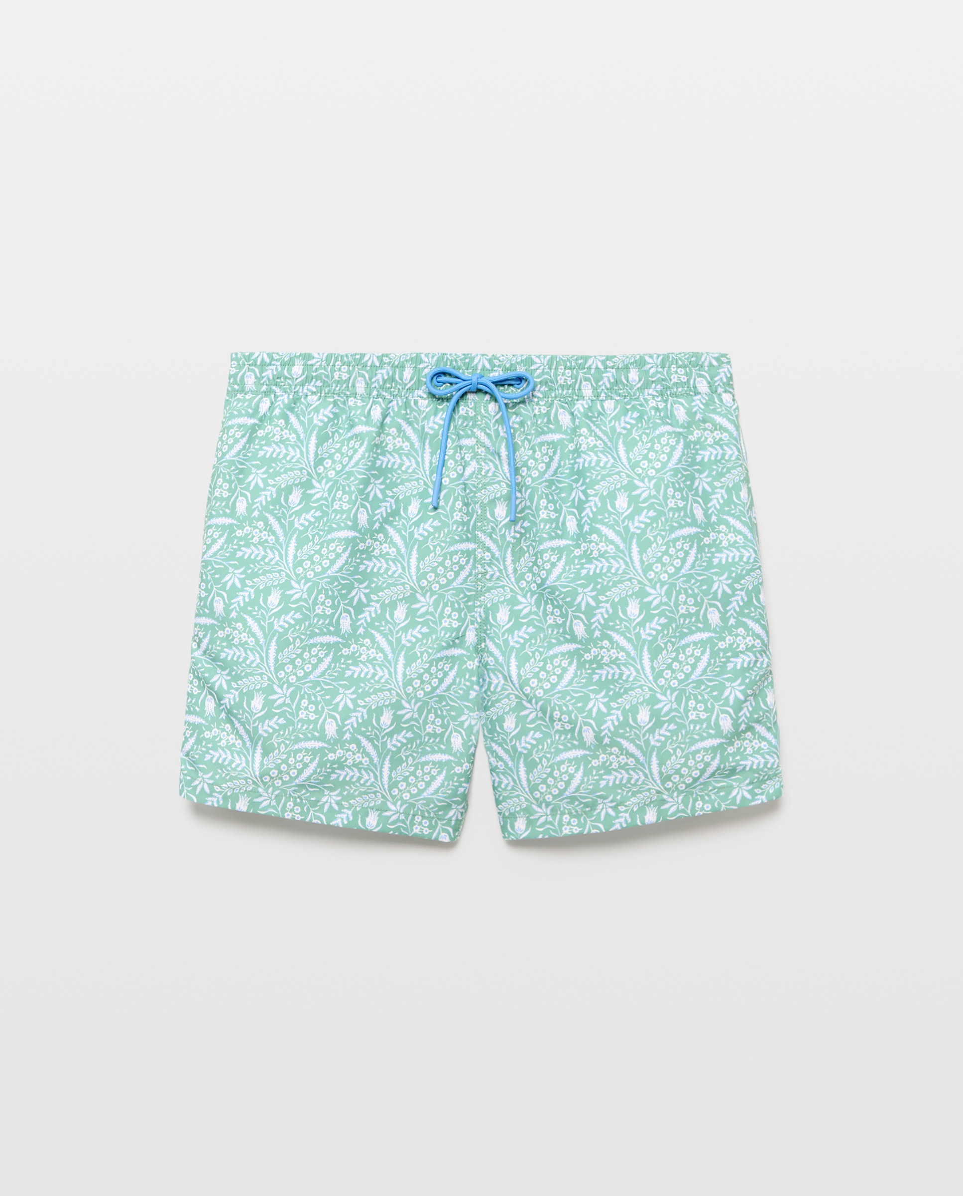 Bañador estampado ramitas hombre 500 VERDE-3