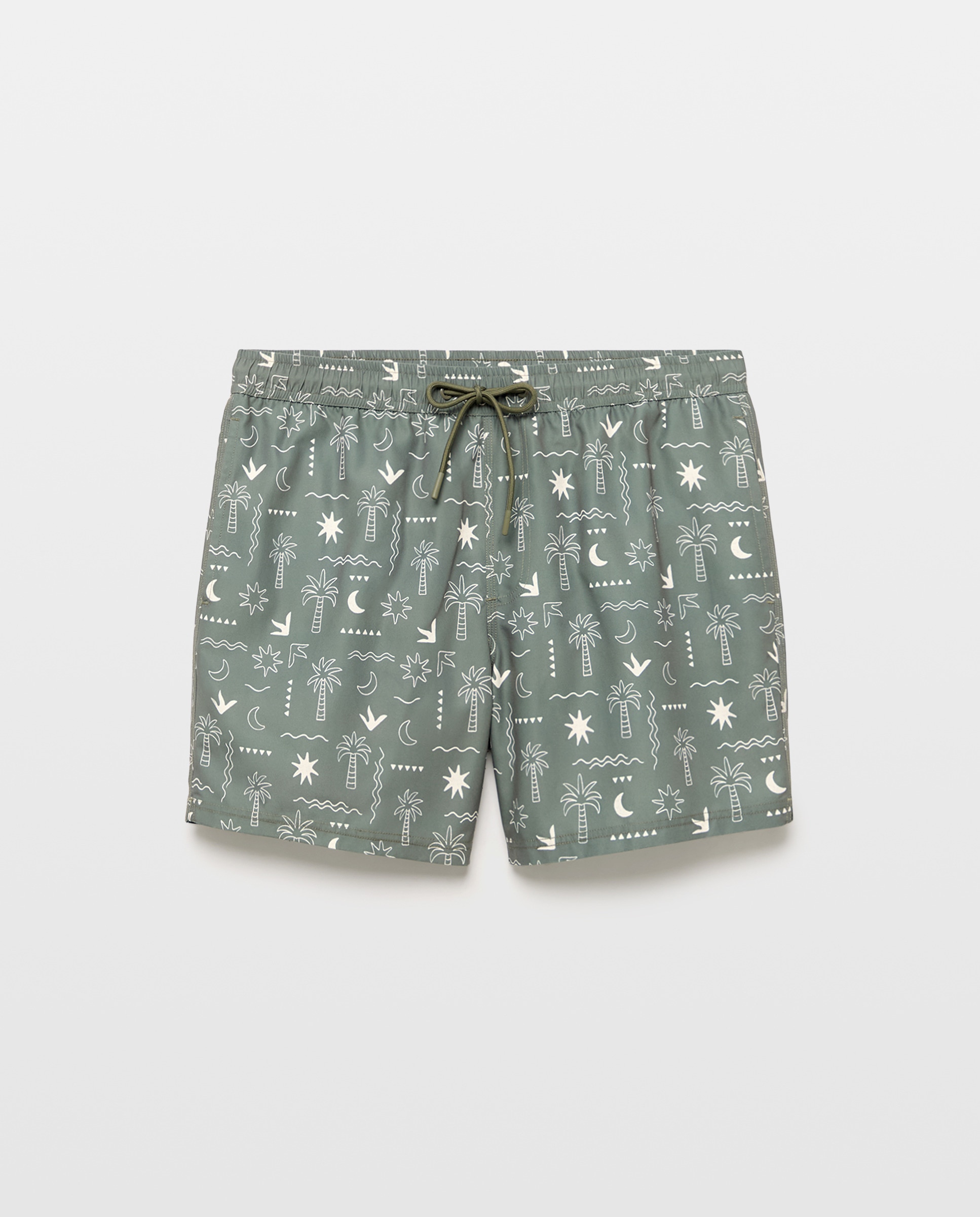 Bañador estampado abstracto hombre 520 Kaki-3