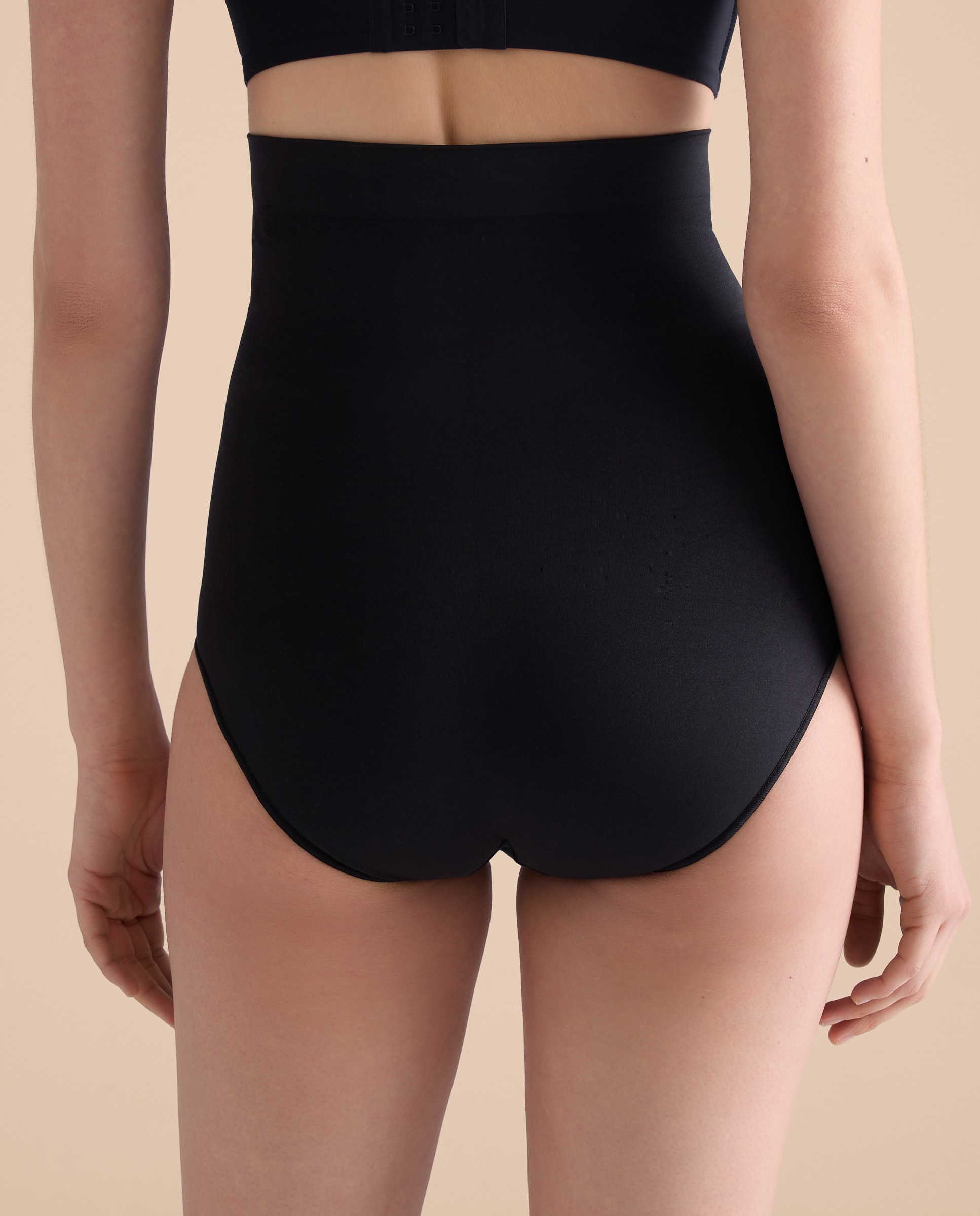 Braga de mujer alta moldeadora sin costuras - Énfasis - Negro Negro-3