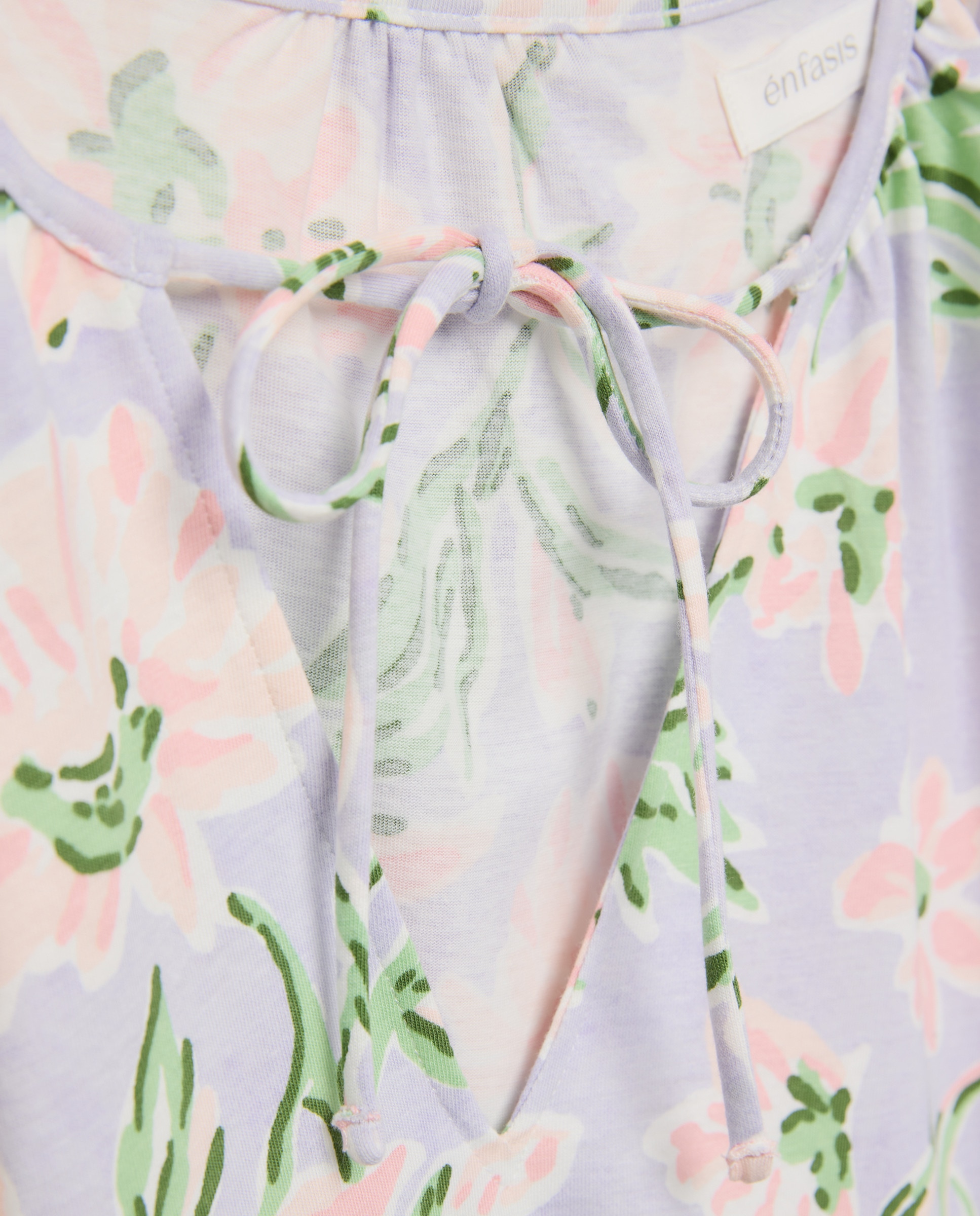Camisa de dormir sem mangas estampada Multicolor-5