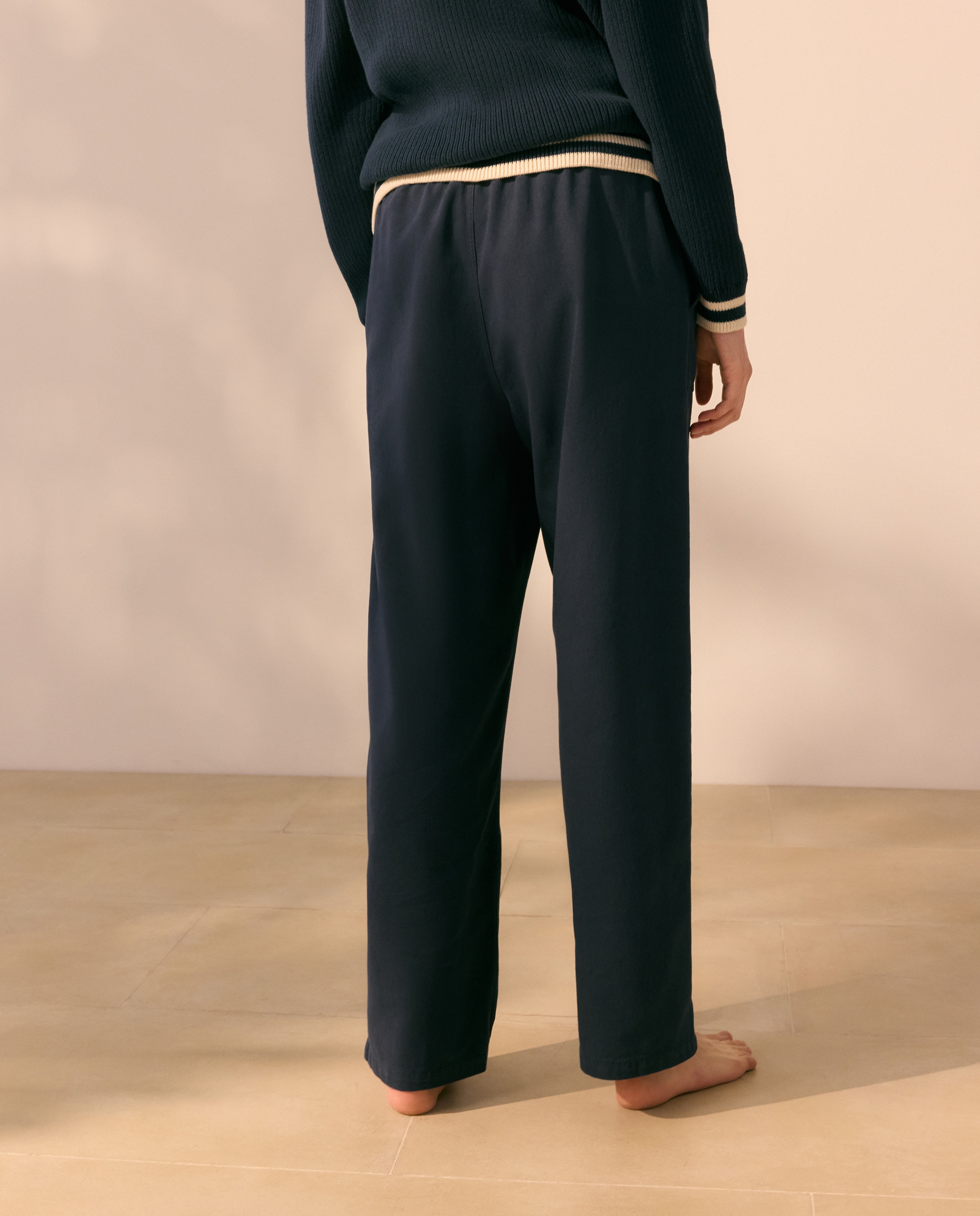 Calças Lisas com Bolsos Azul-marinho-3