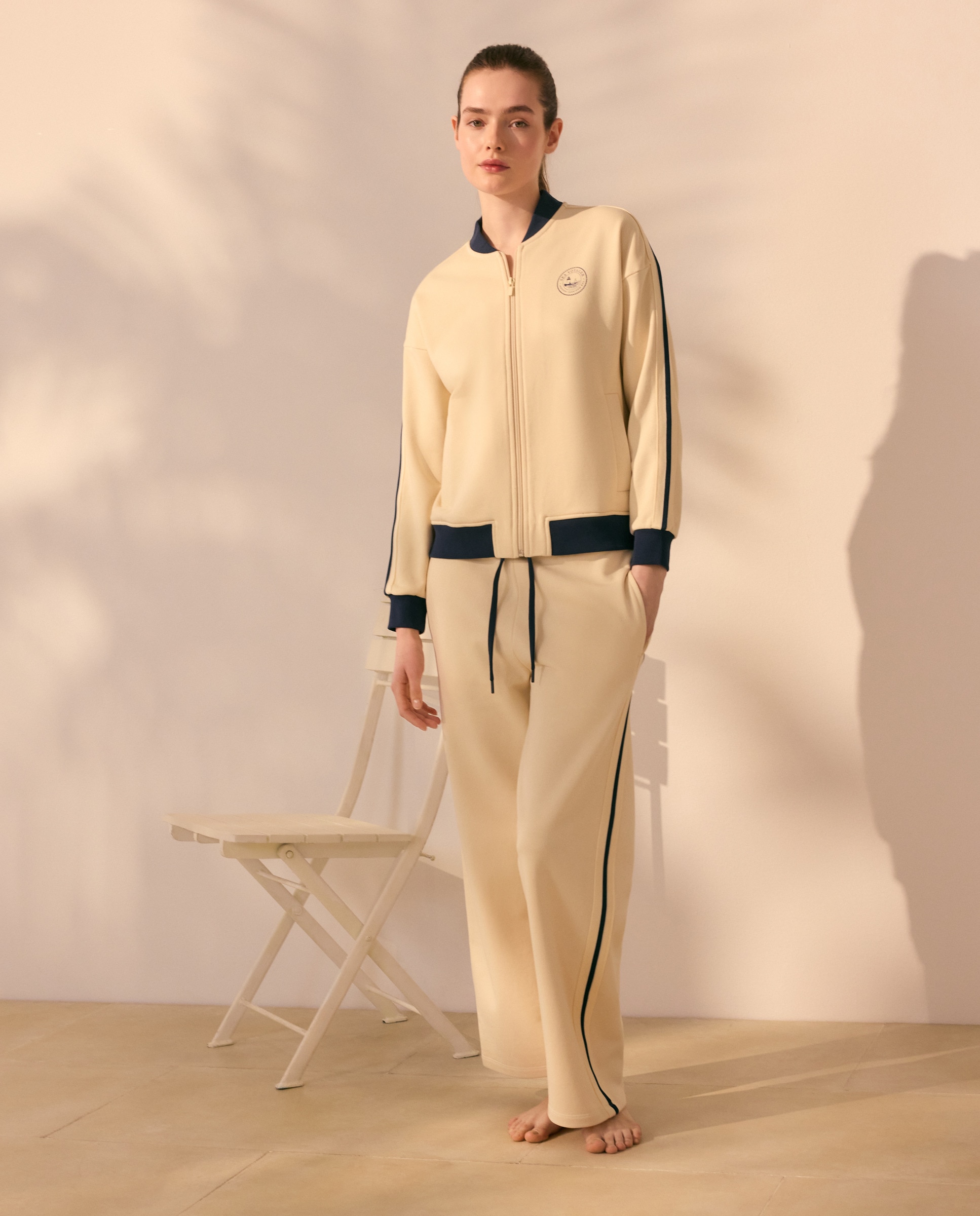 Casaco Tipo Blusão com Contraste 120 Cru-2