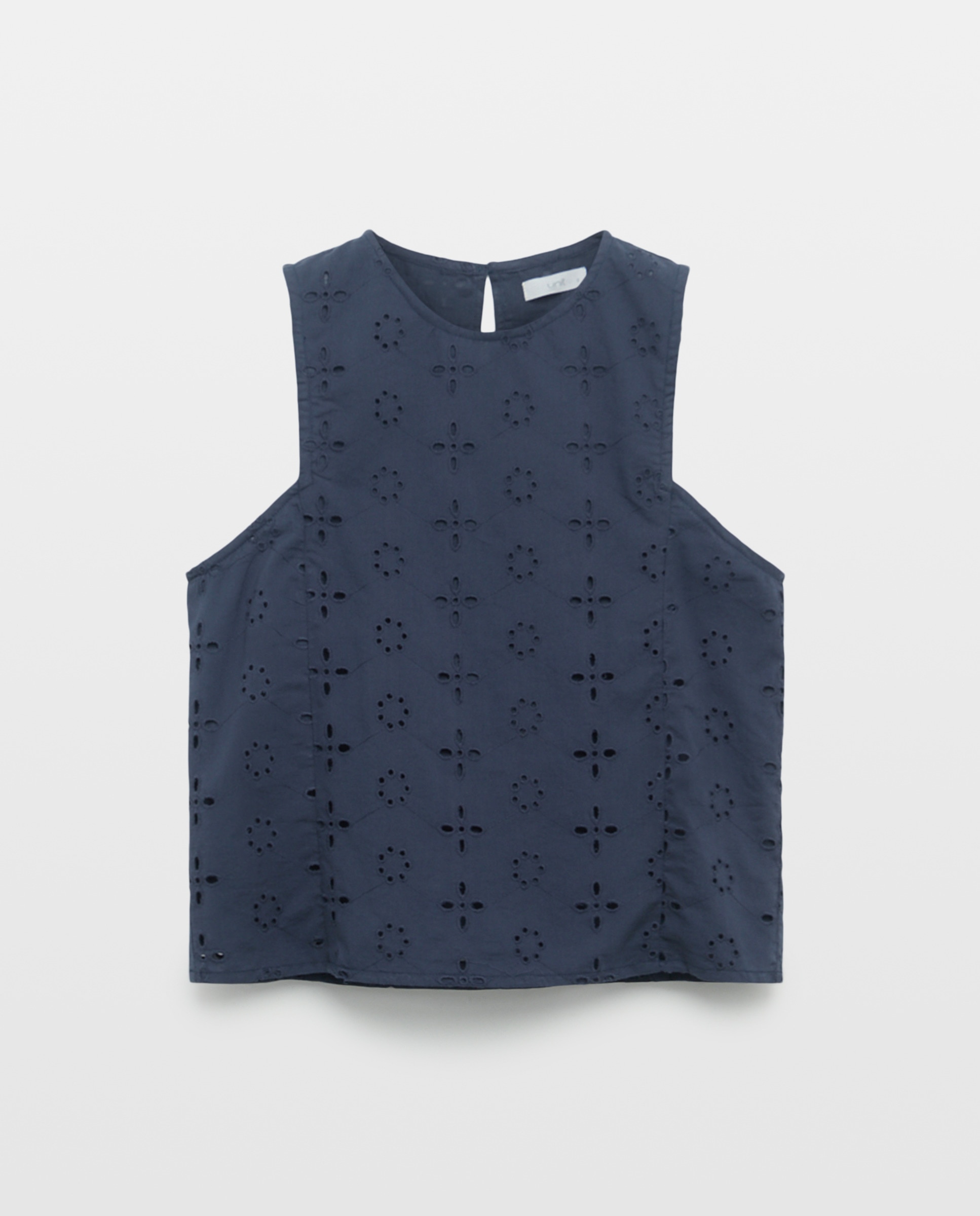 Blusa de mujer bordada total look Azul marino-4