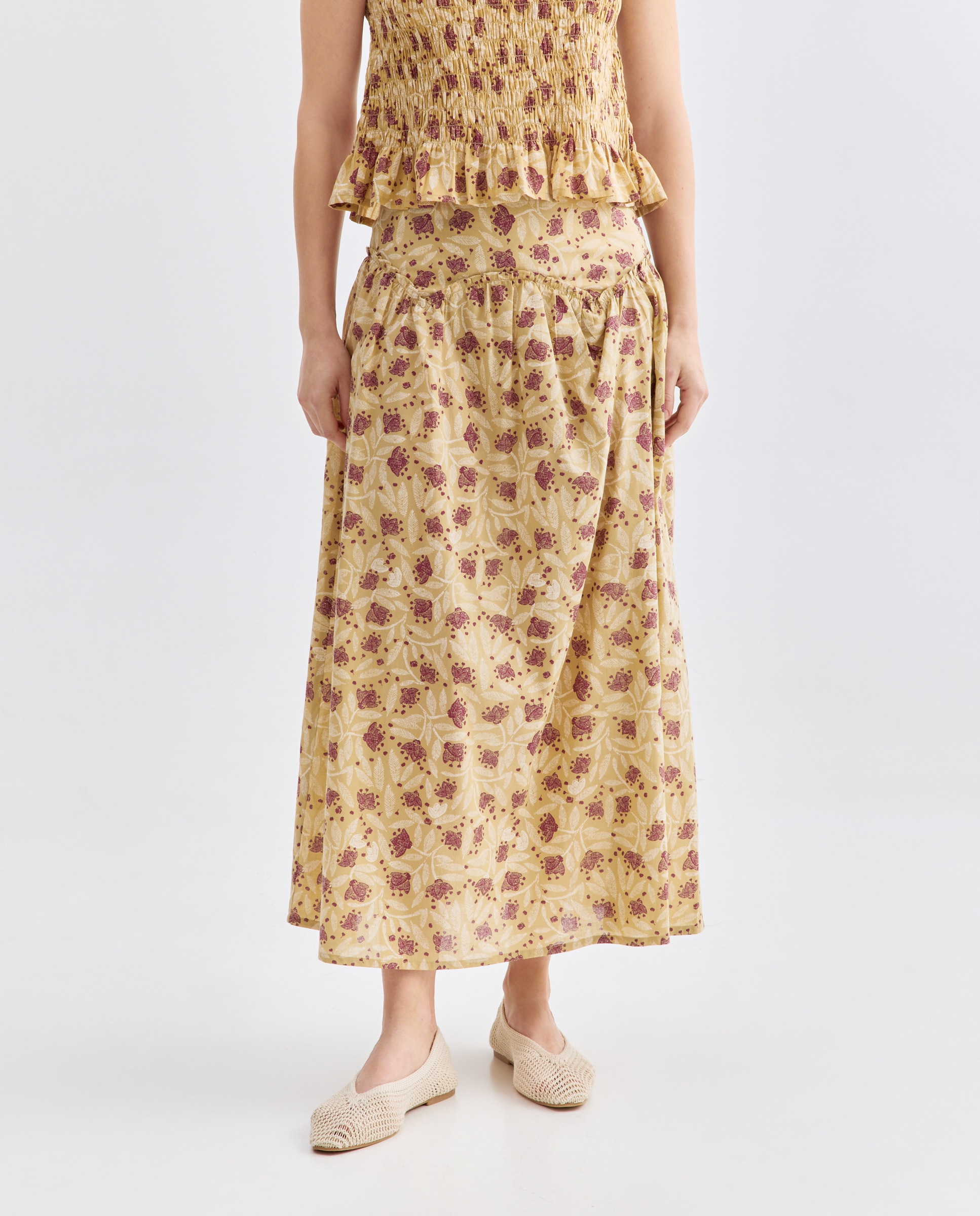 Falda de mujer de flores total look Verde-2