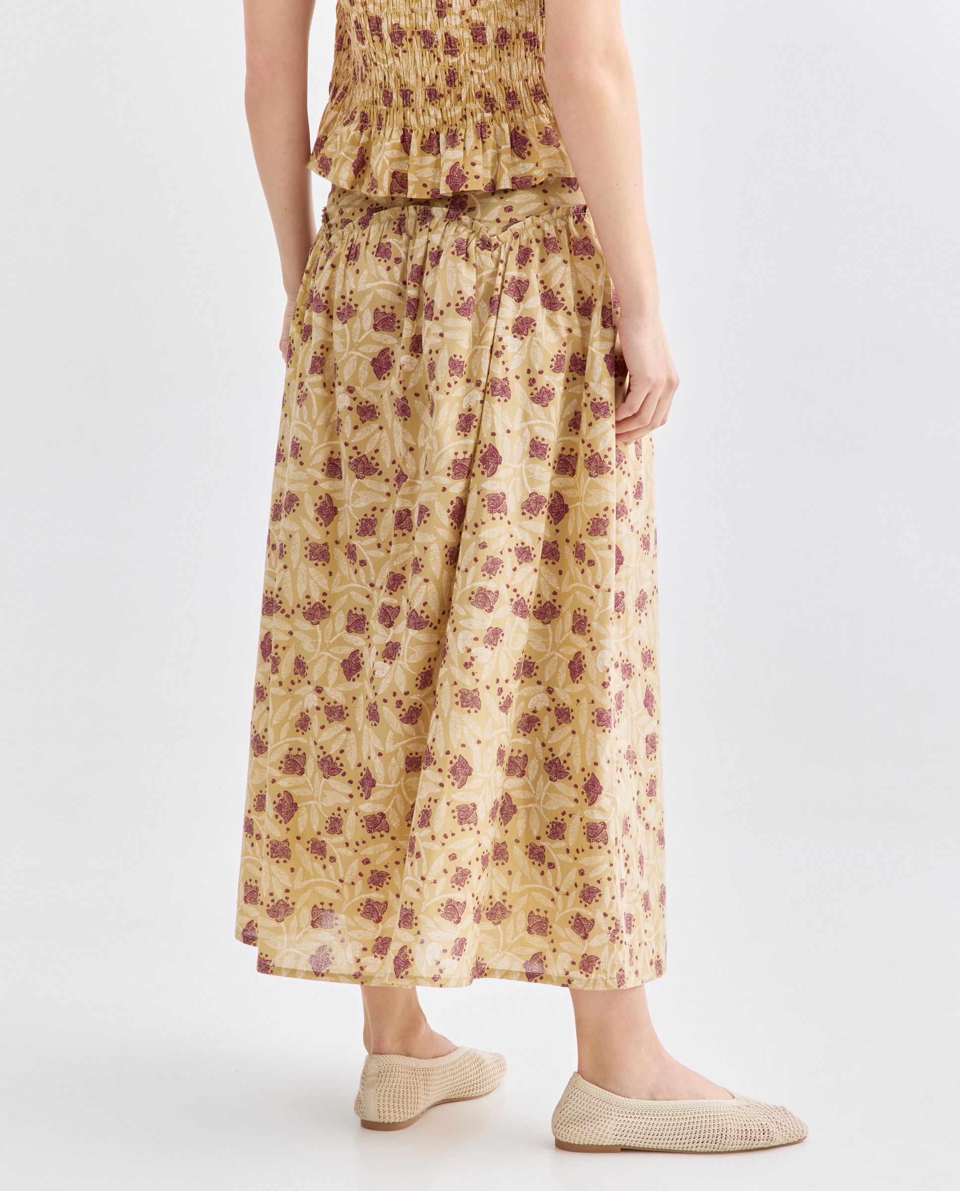 Falda de mujer de flores total look Verde-3