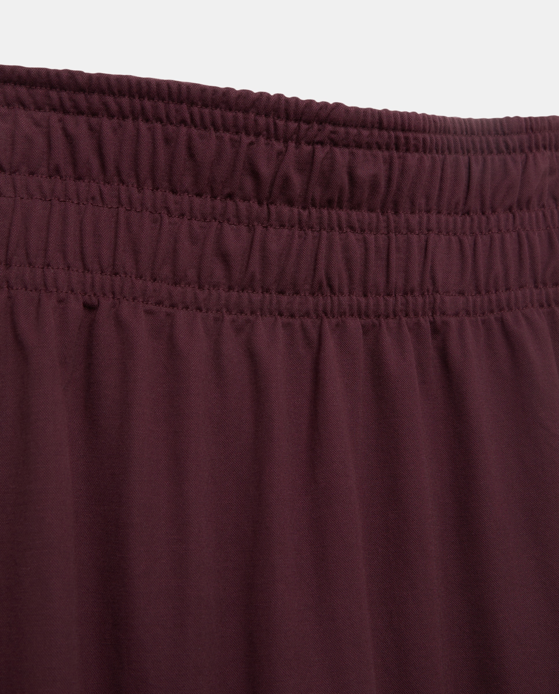 Falda midi de mujer con cintura fruncida Burdeos-5