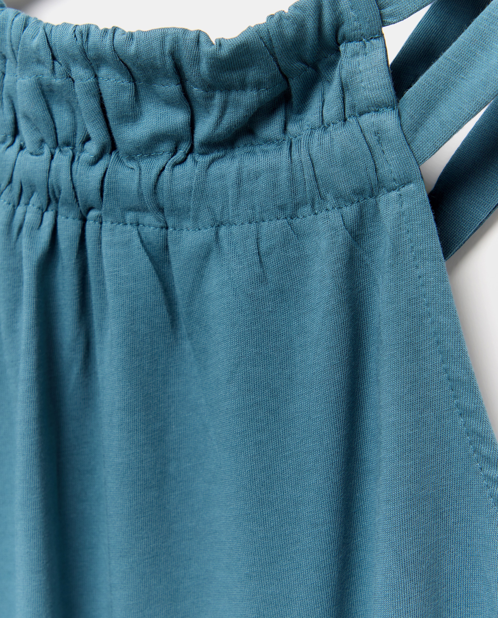 Vestido básico de mujer cuello halter liso Verde Pato-4