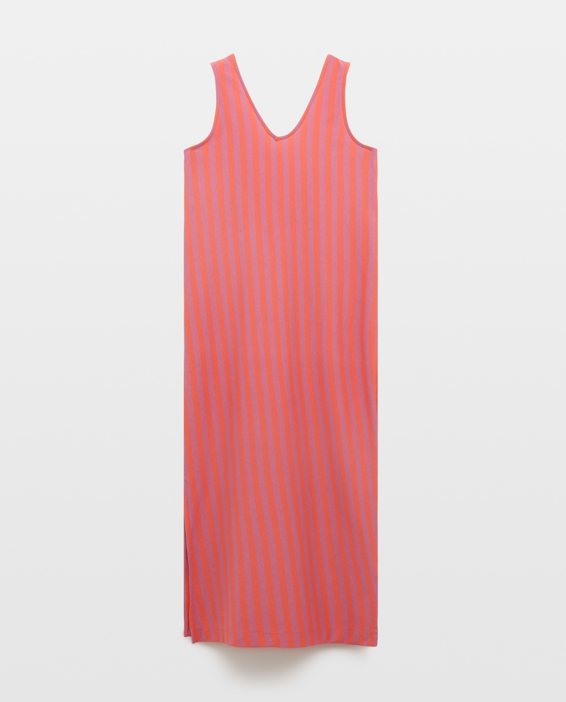 Vestido de mujer cuello pico con lazada en espalda Rojo-4