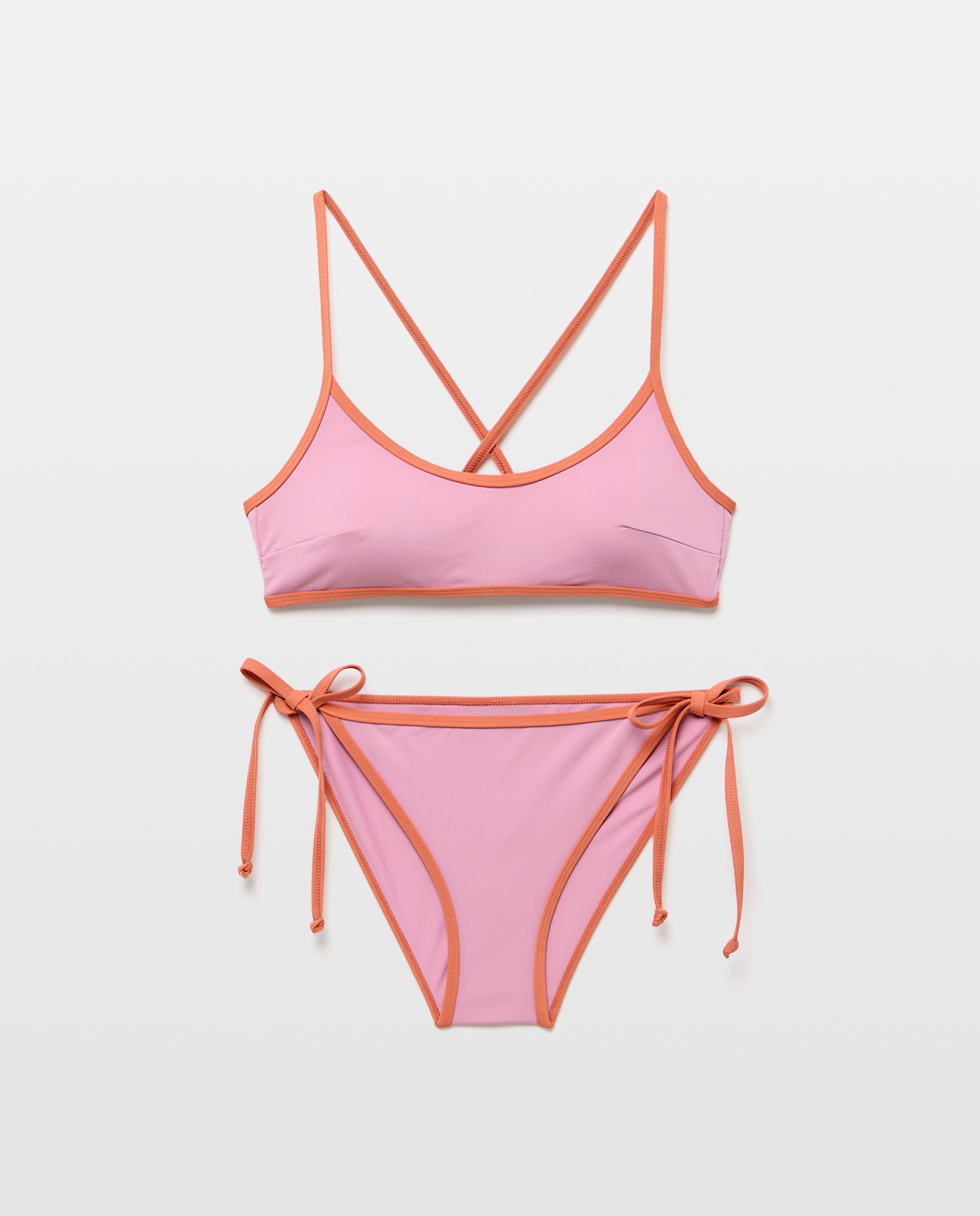 Bikini mujer tirante fino 200 Rosa-3