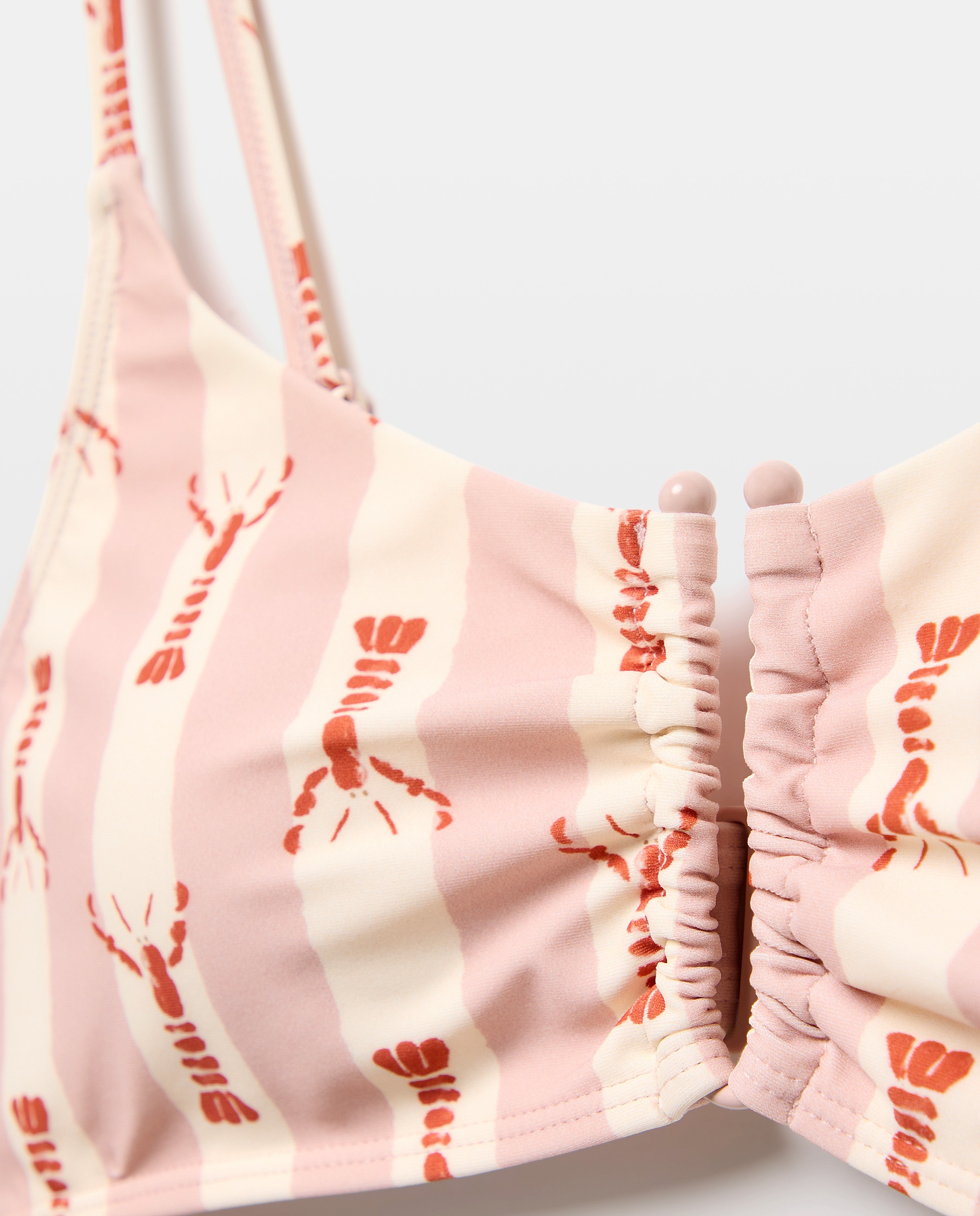 Bikini mujer pieza escote estampado 200 Rosa-4