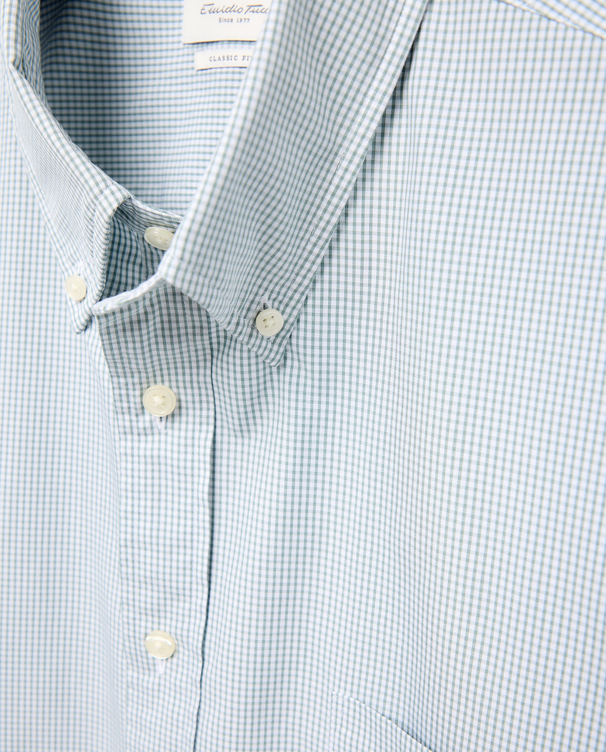 Camisa Casual de Popelina com Manga Curta Tamanhos Grandes Verde-5