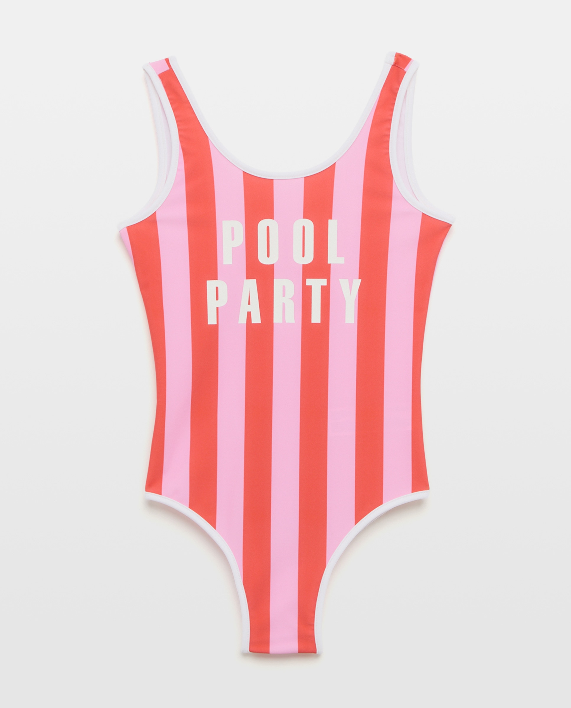 Fato de Banho com Risca Larga Vermelho-5