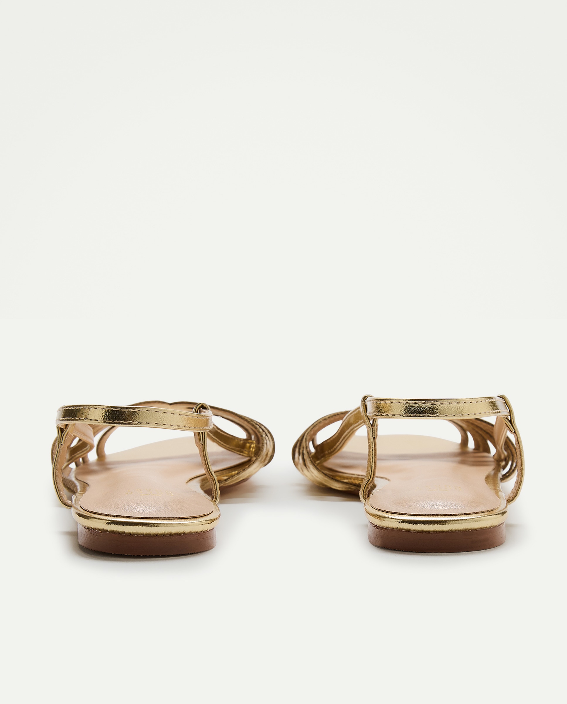 Sandálias Rasas com Semi Círculos - Dourado 390 Ouro-3