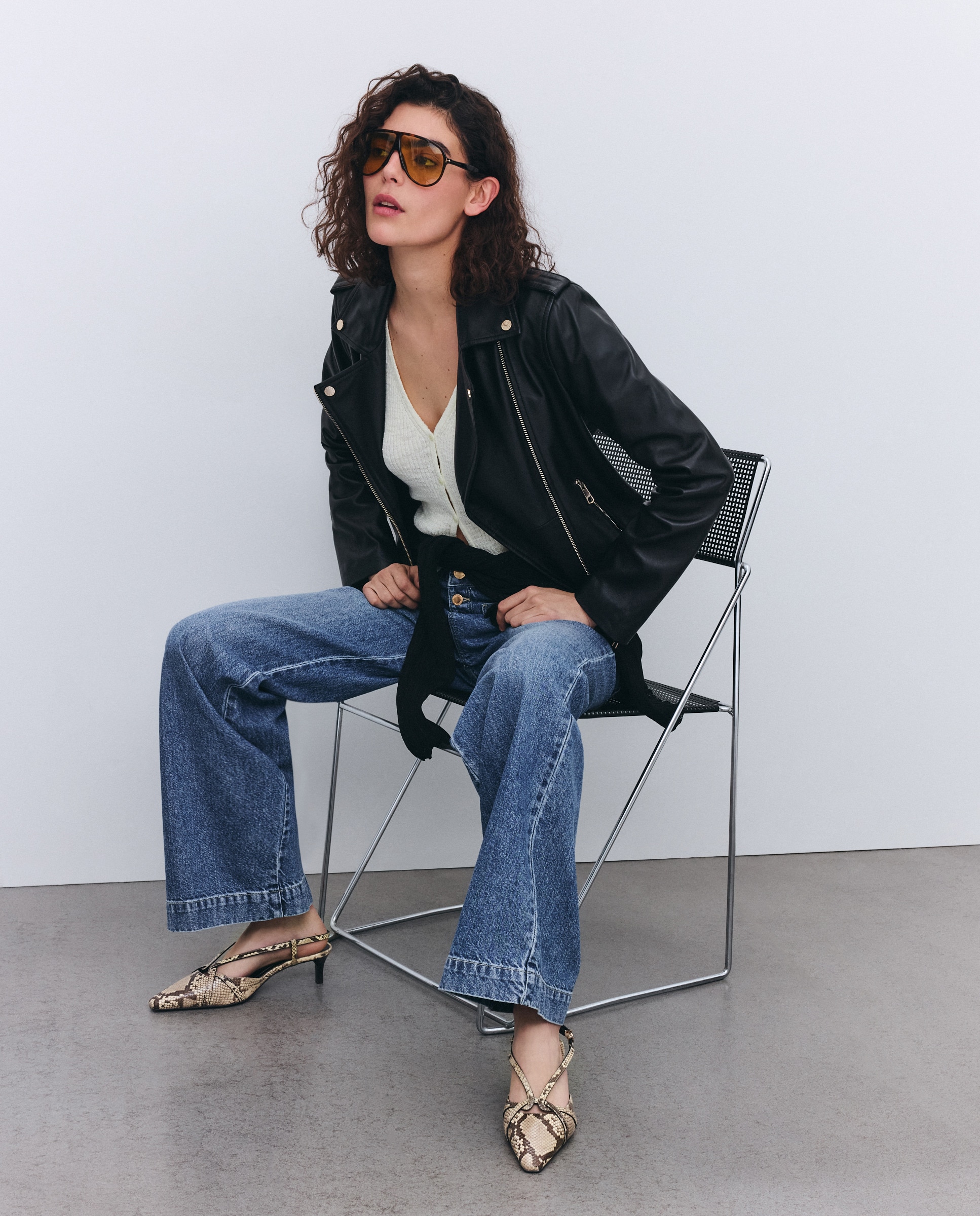 Sapatos de Salto com Tiras Cruzadas no Peito do Pé Amarelo-6