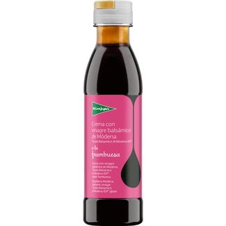 crema con vinagre balsámico de Módena aceto balsamico di Modena IGP a la frambuesa. botella 250 ml - El Corte Ingles