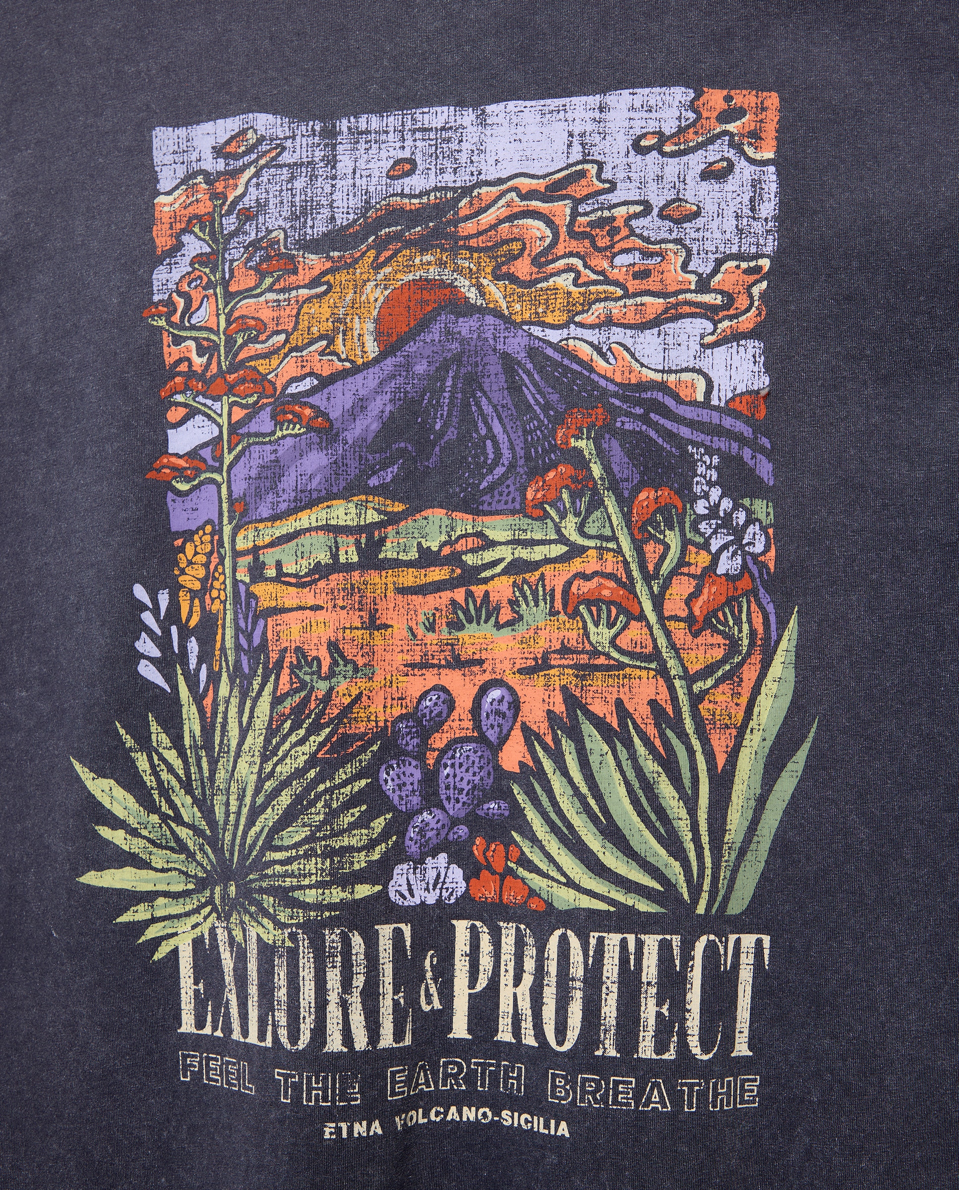 T-shirt de Manga Curta Acid Wash com Estampado Posicional Preto-6