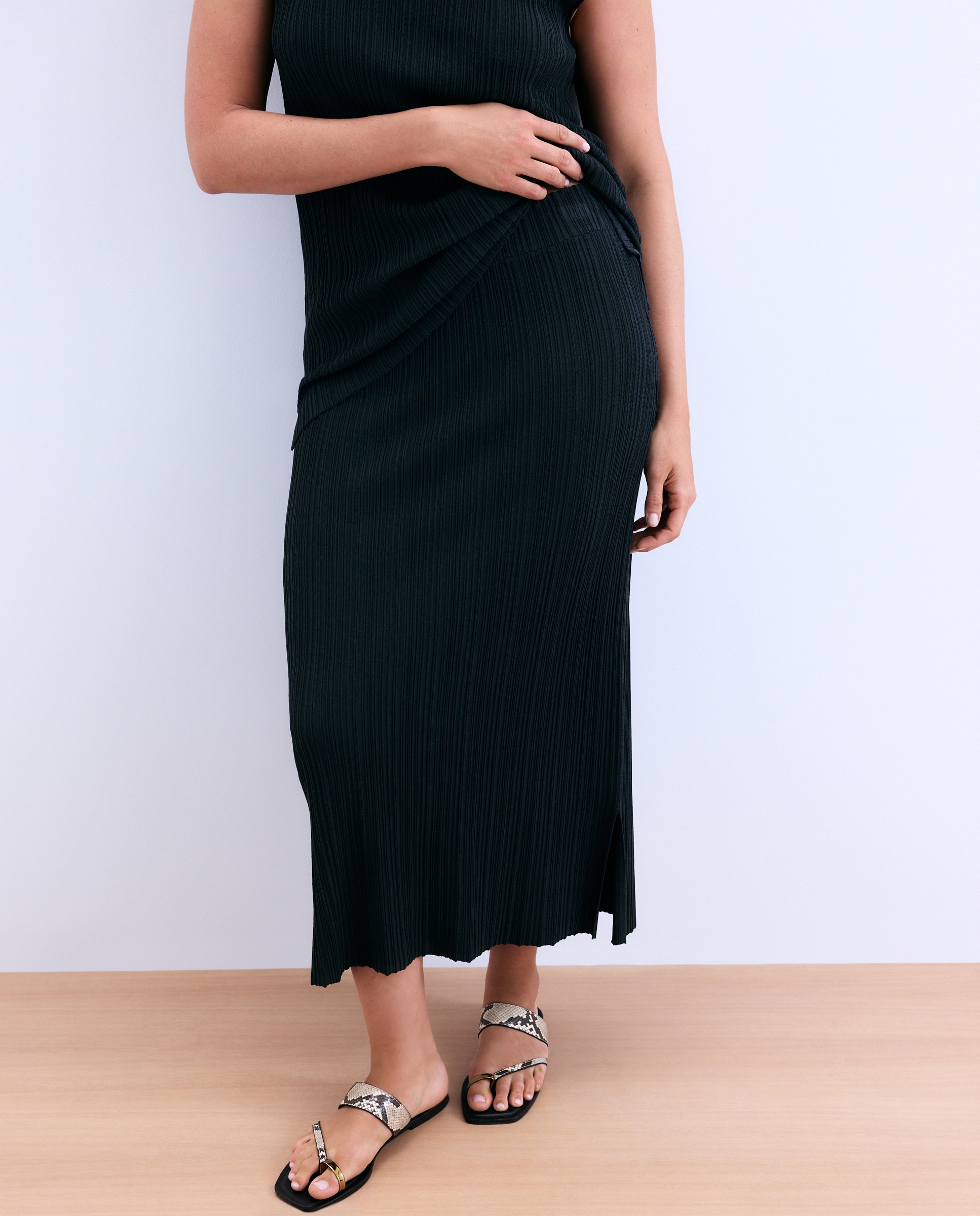 Saia midi de malha 530 Verde Escuro-4