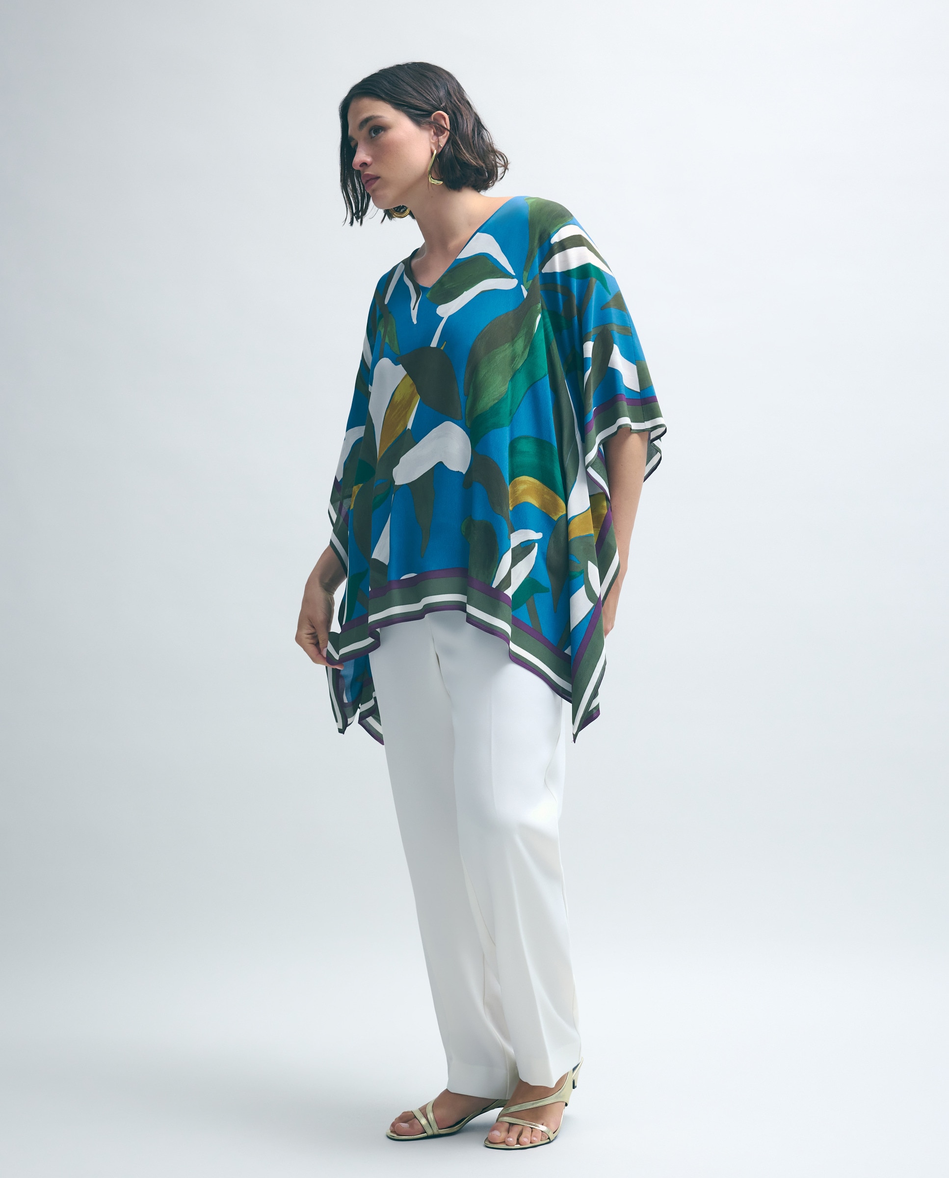 Blusa de Lenço com Estampado FLoral Verde-2