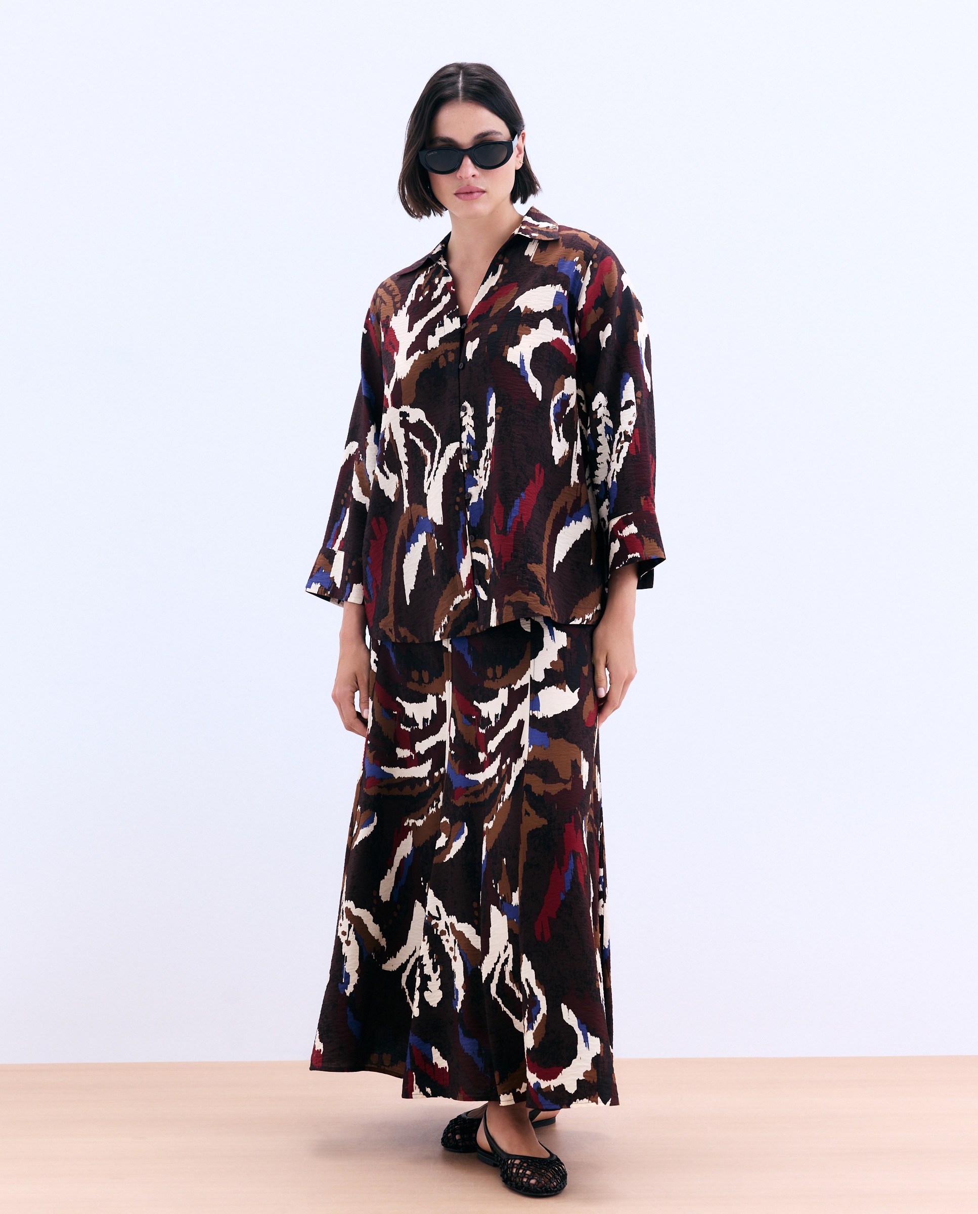 Imagem 0 de Saia fluida estampada