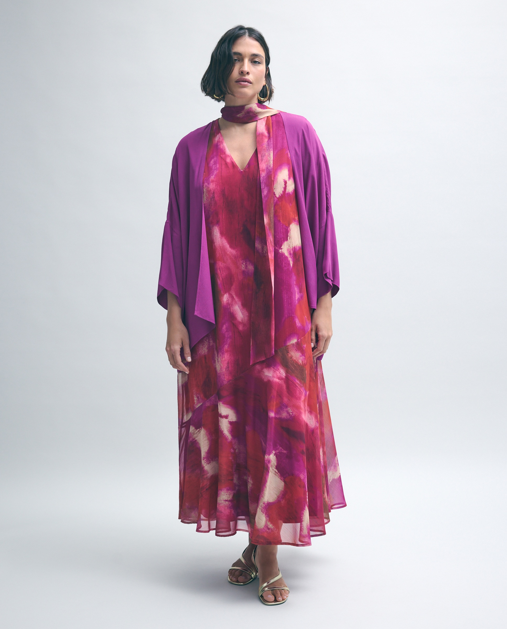 Kimono de Chiffon 240 Fúcsia-2