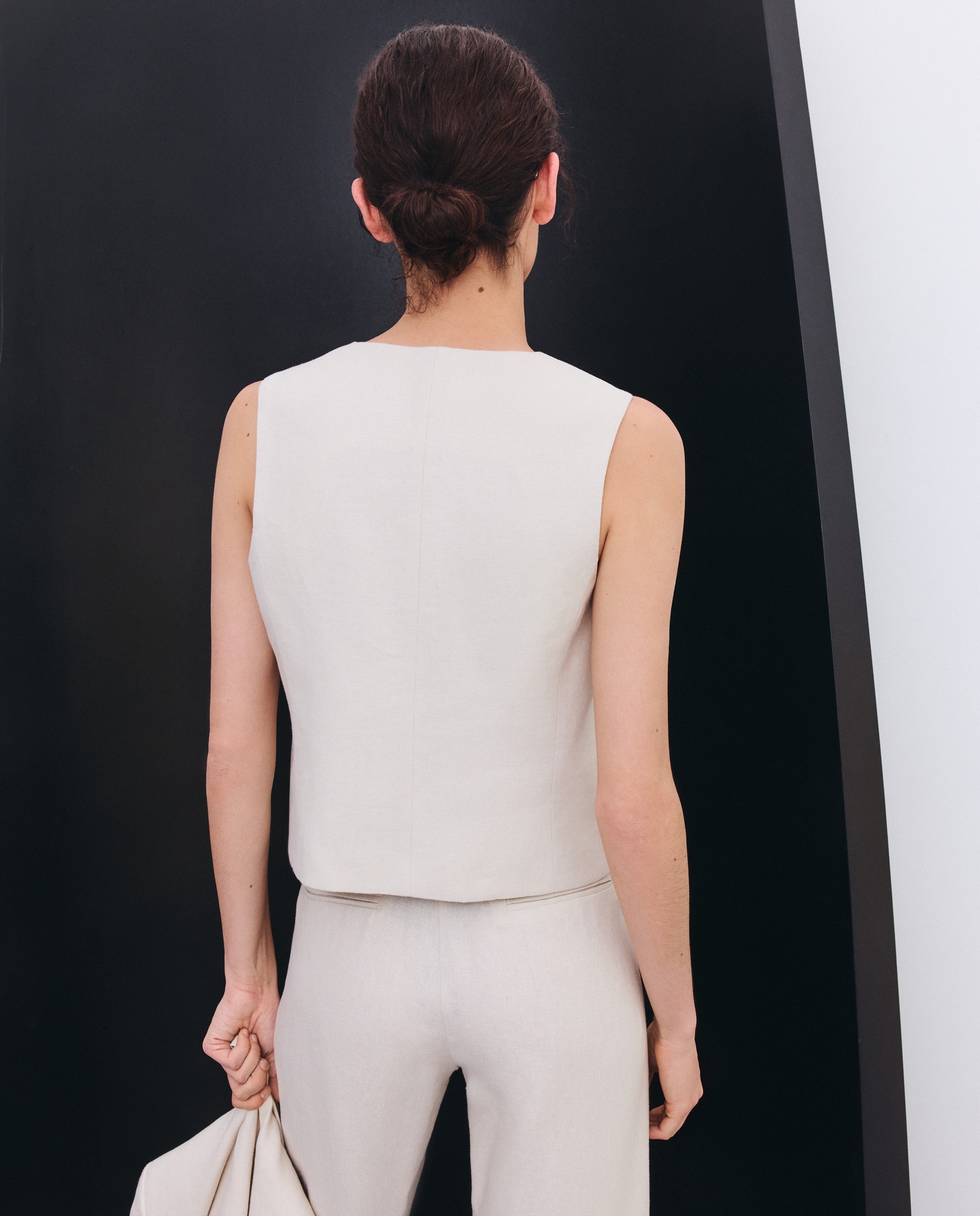 Colete de Linho 120 Cru-3