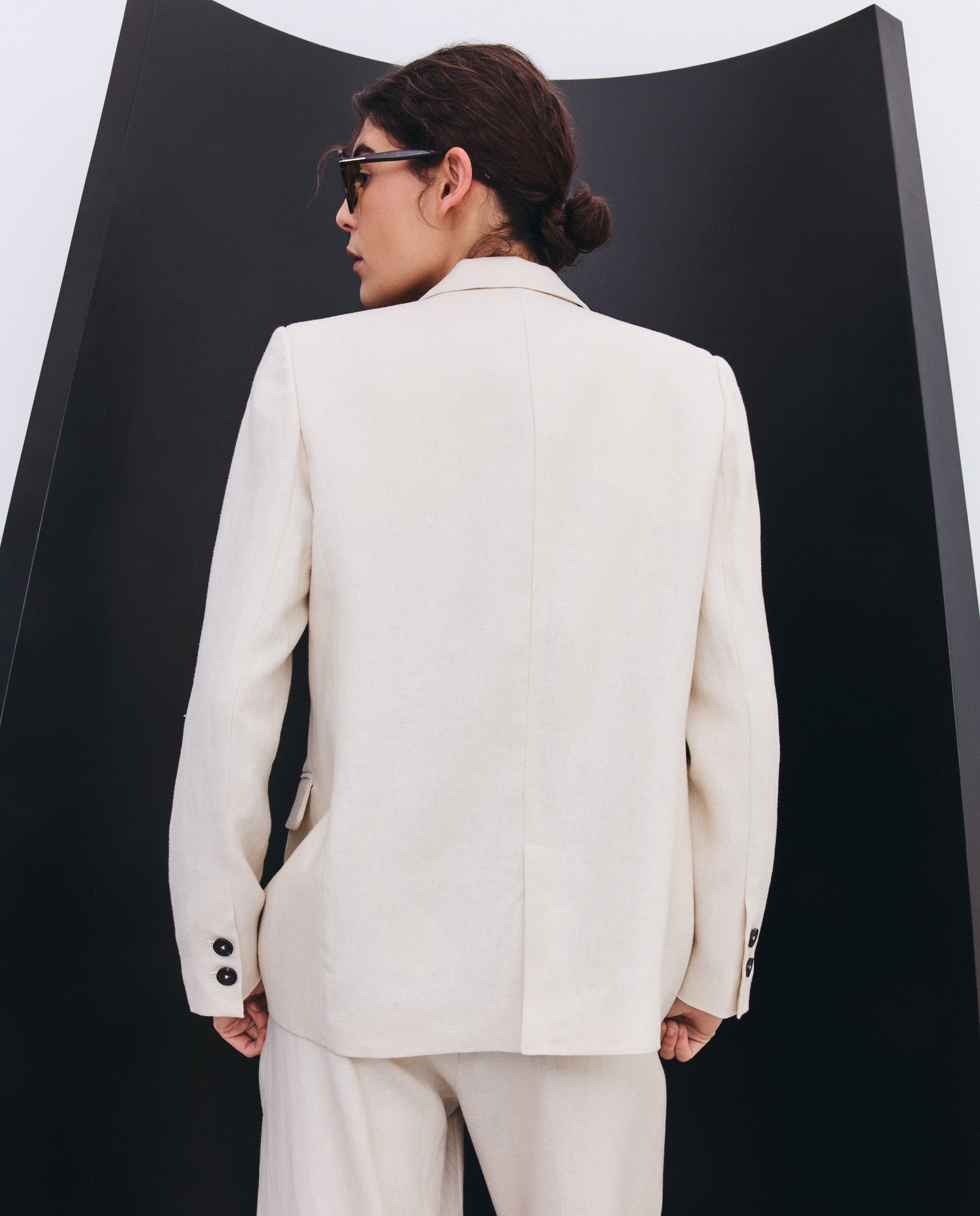Blazer de Fato de Linho 120 Cru-3