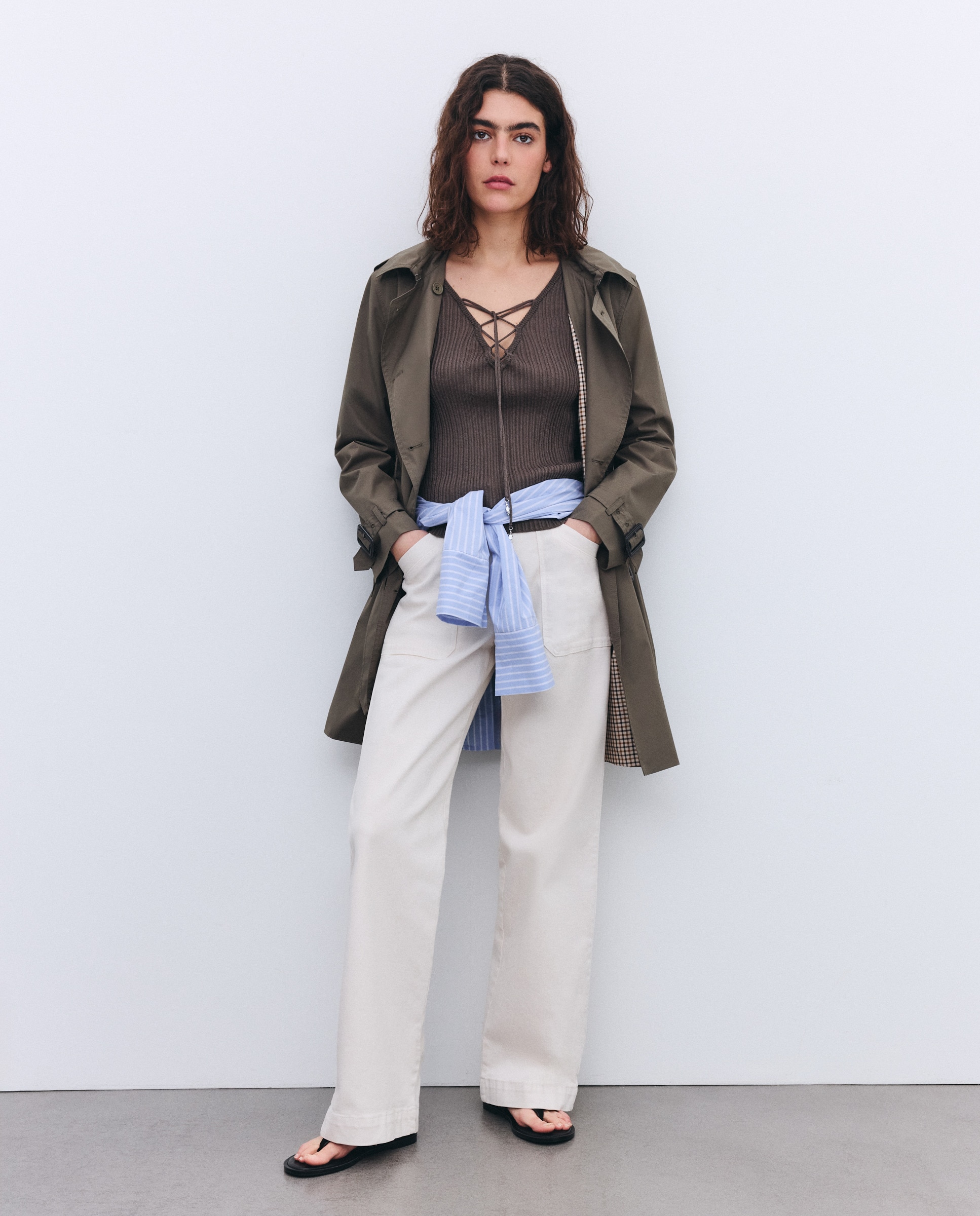 Jeans Carpinteiro com Cintura Média 120 Cru-1