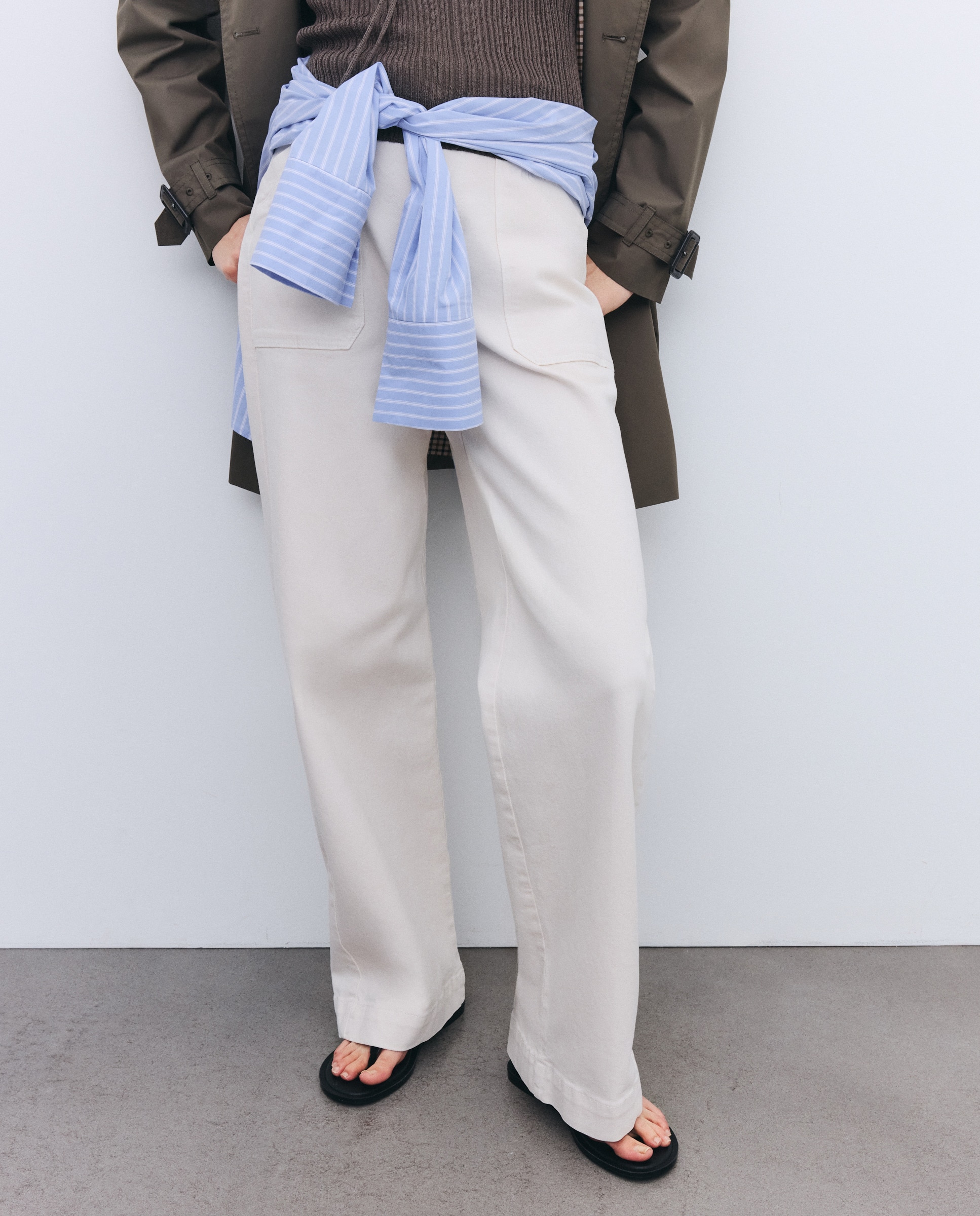 Jeans Carpinteiro com Cintura Média 120 Cru-2