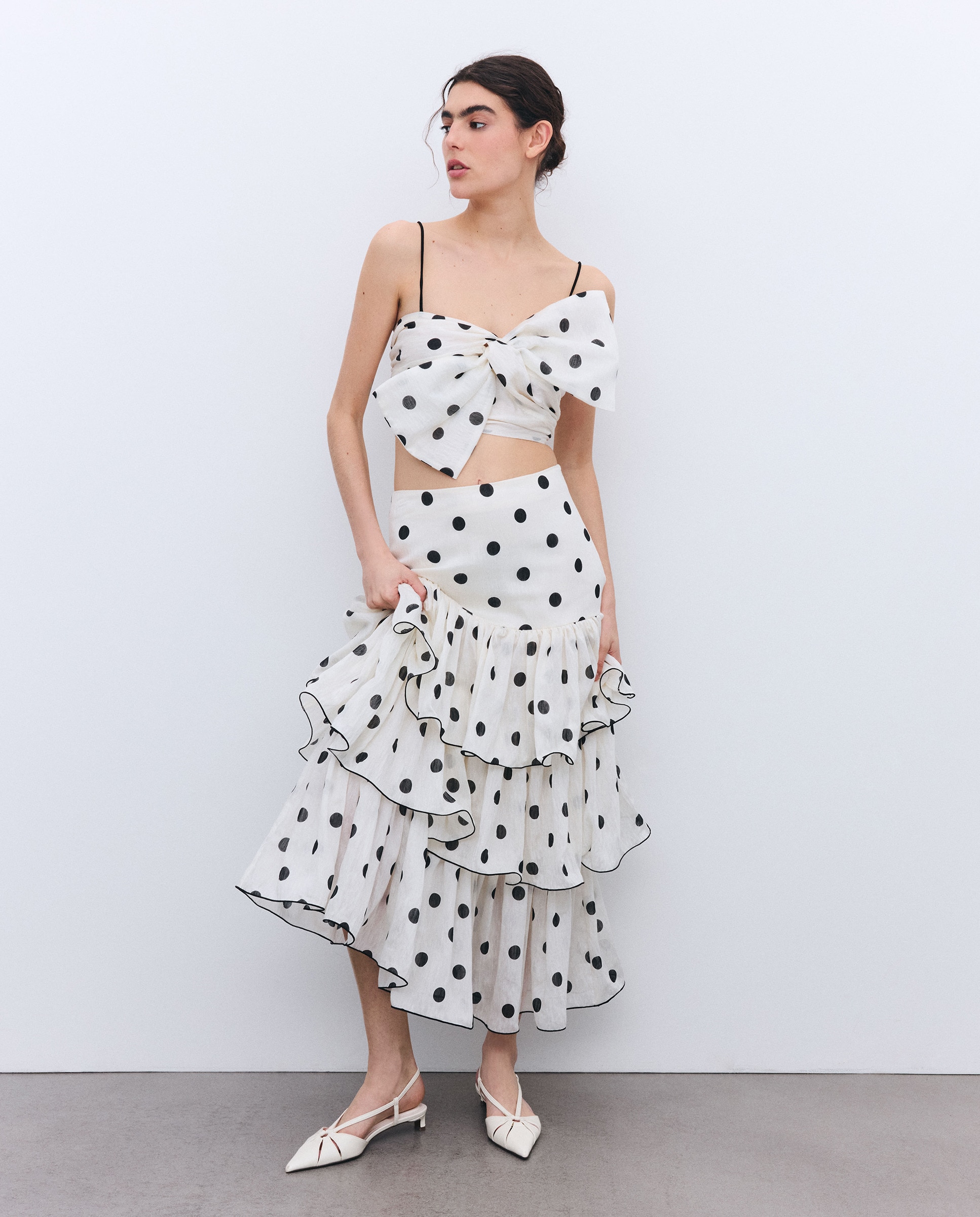 Imagem 0 de Saia midi com folhos