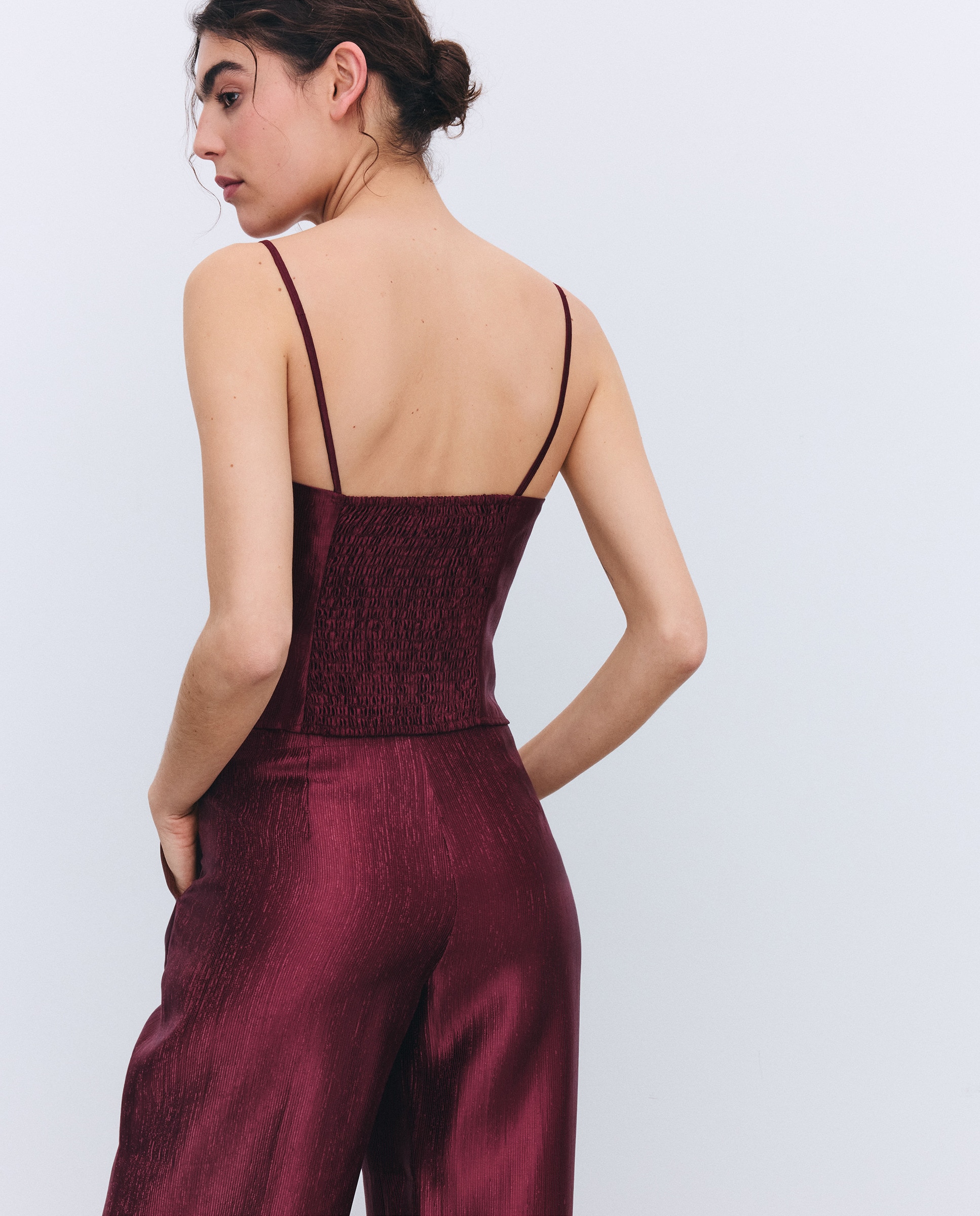 Top Liso de Alças Bordeaux-2