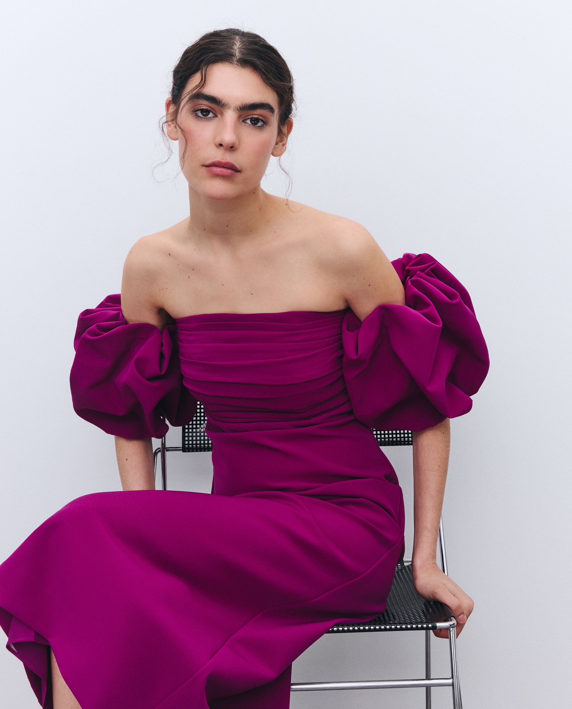 Imagem 0 de Vestido de Manga com Pregas Desmontável