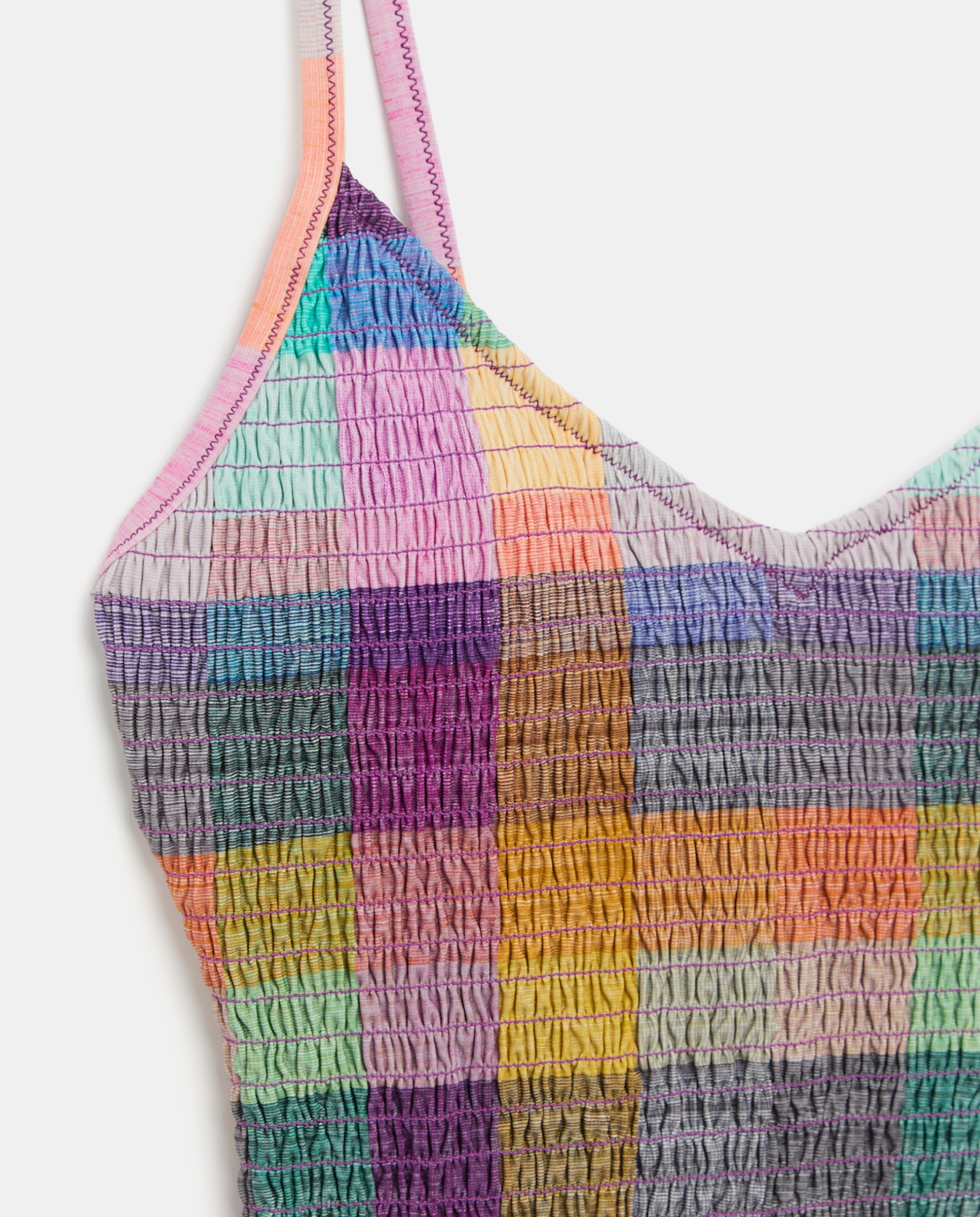 Fato de Banho com Top Vichy Multicolor-5