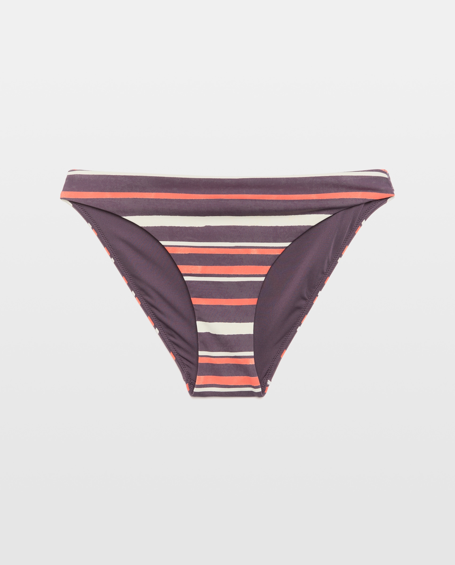 Cueca de biquíni às riscas Castanho-4