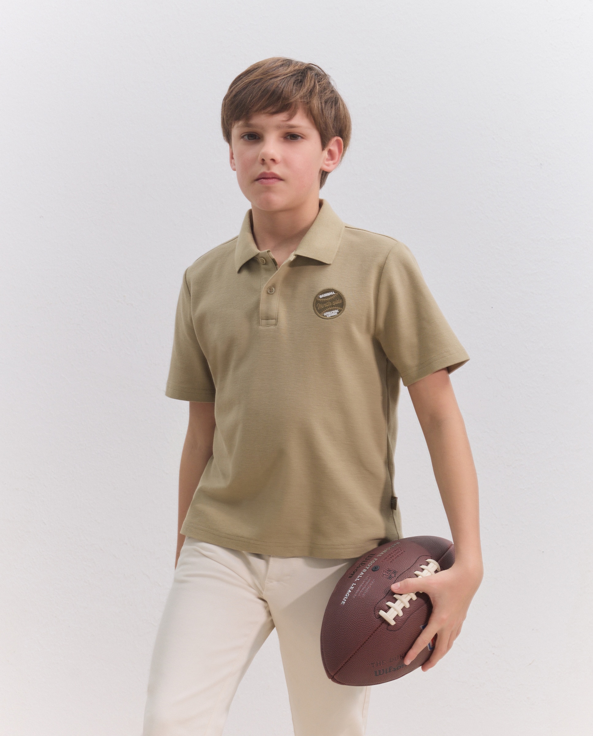 Imagem 0 de Polo Lavado de Manga Curta BASEBALL de Criança