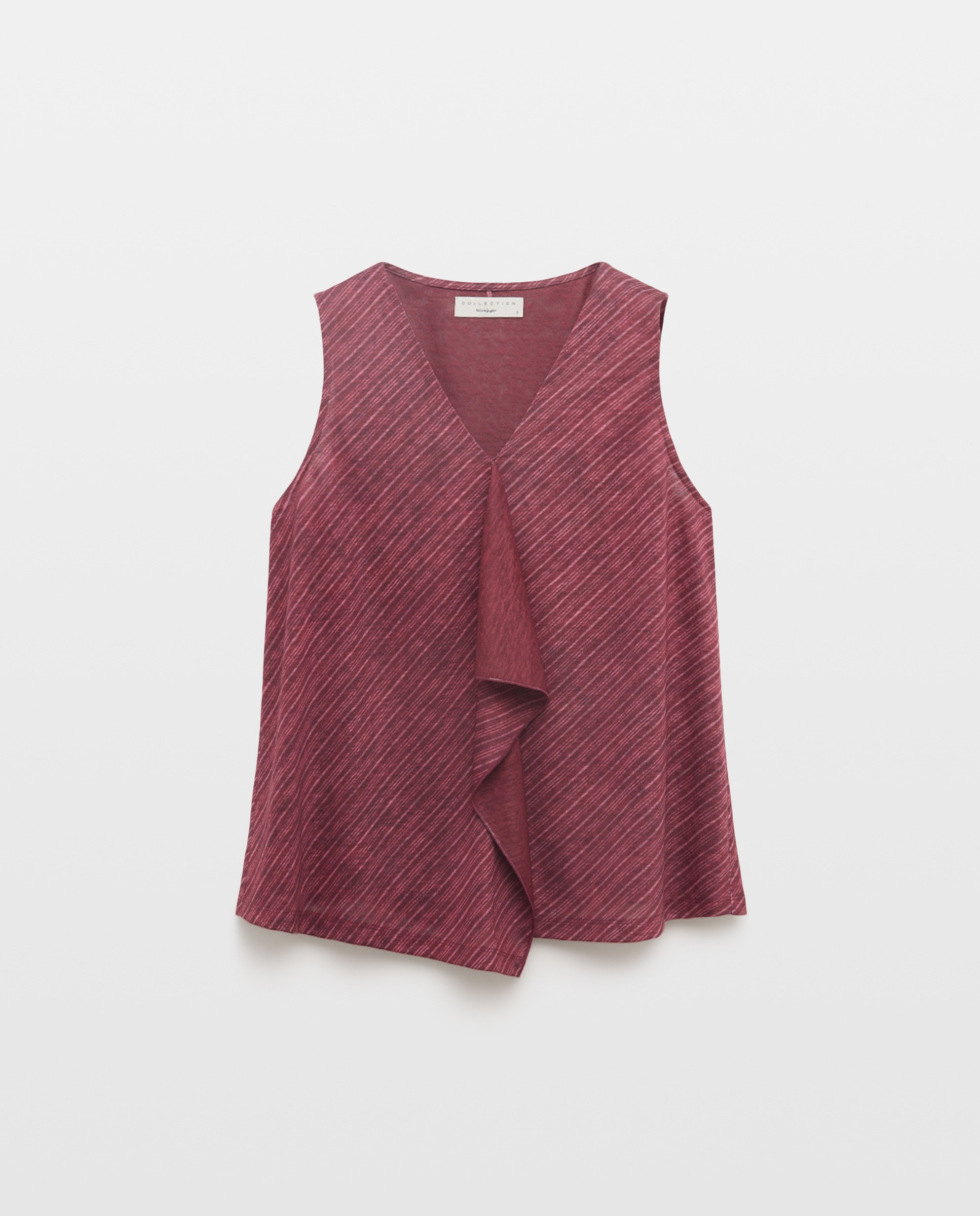 T-shirt sem Mangas e com Folho Rosa-4