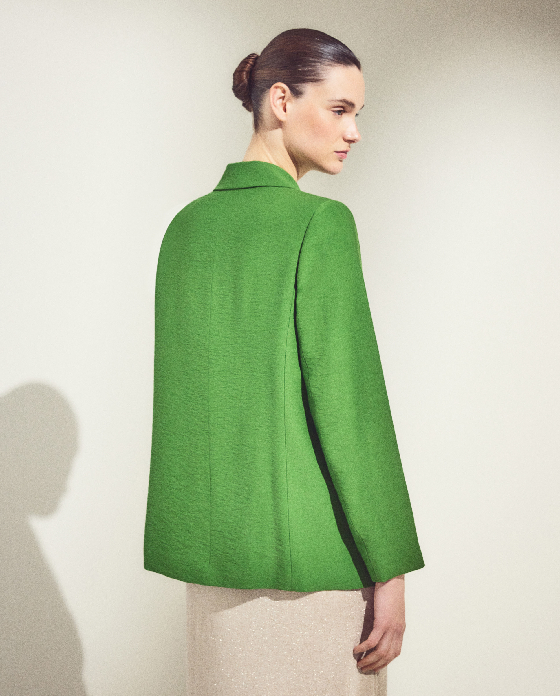 Blazer Liso Cruzado com Lavagem Verde-2