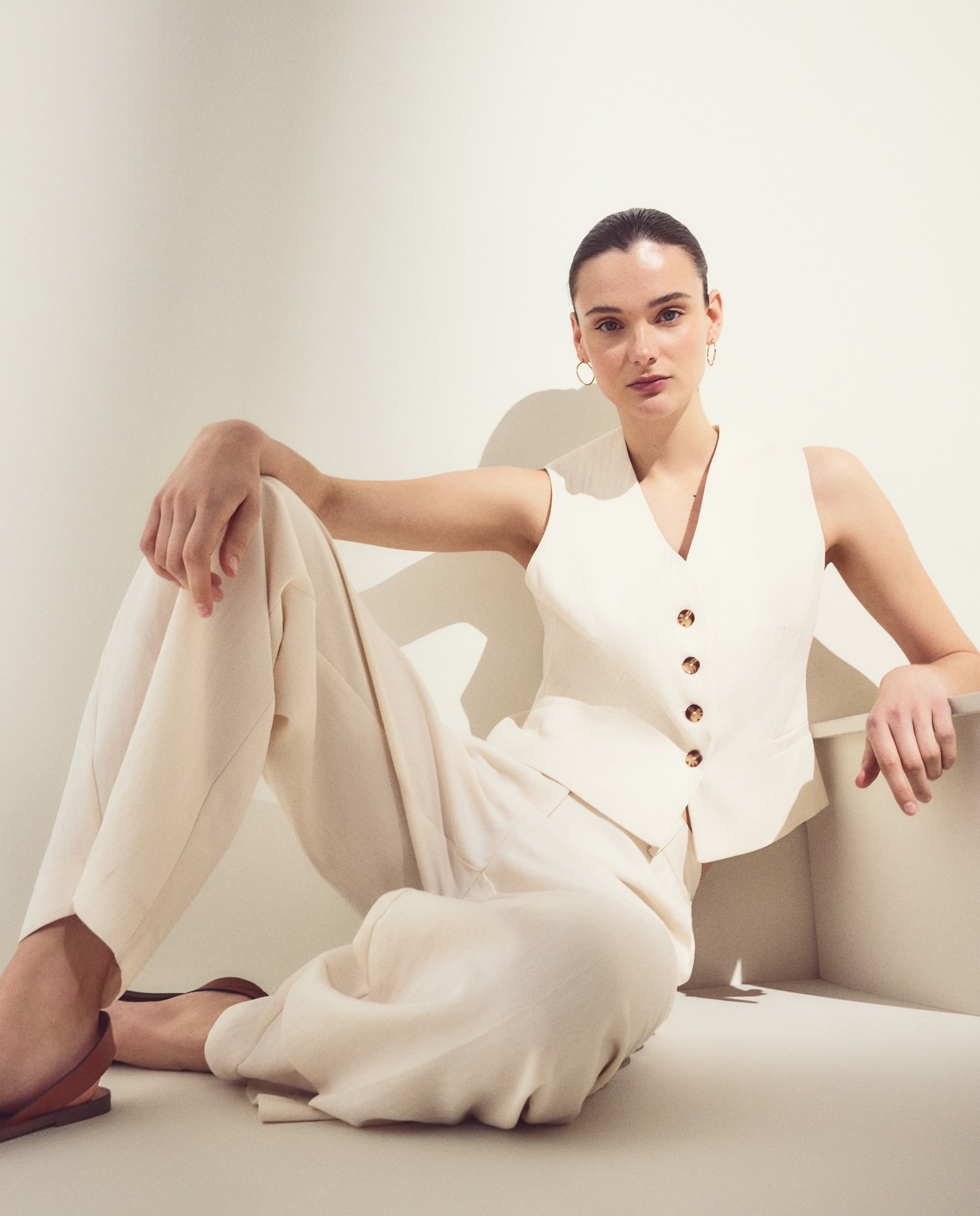 Colete Liso de Crinkle 120 Cru-2