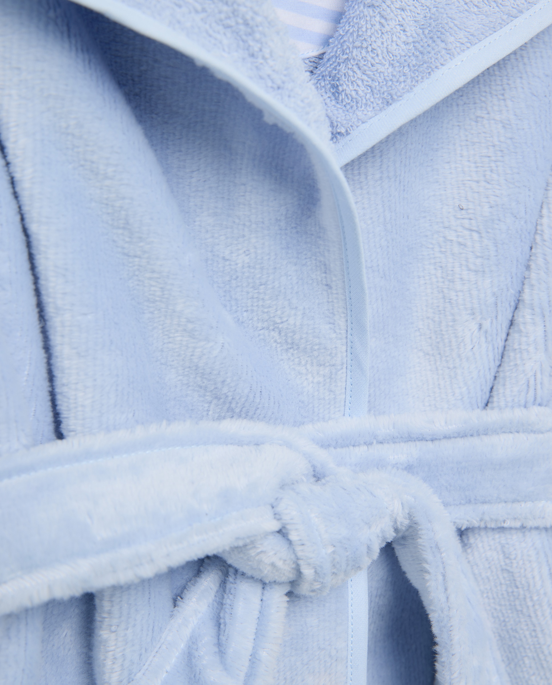 Roupão de Banho com Capuz às Riscas no Interior - Azul Cotton Juice 400 Azul-3