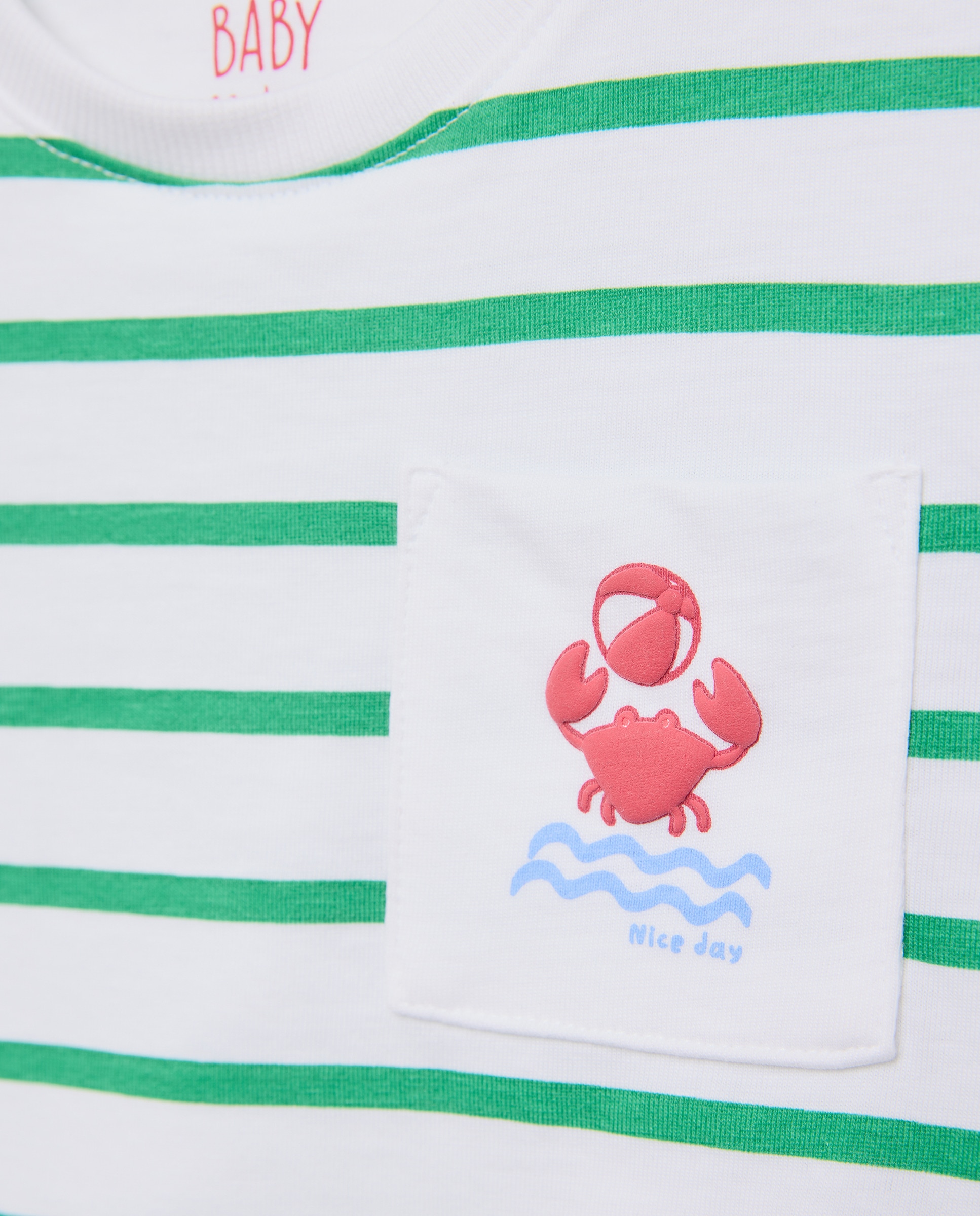 Conjunto de 2 Peças de Bebé: T-shirt e Calções às Riscas Baby El Corte Inglés Verde-3