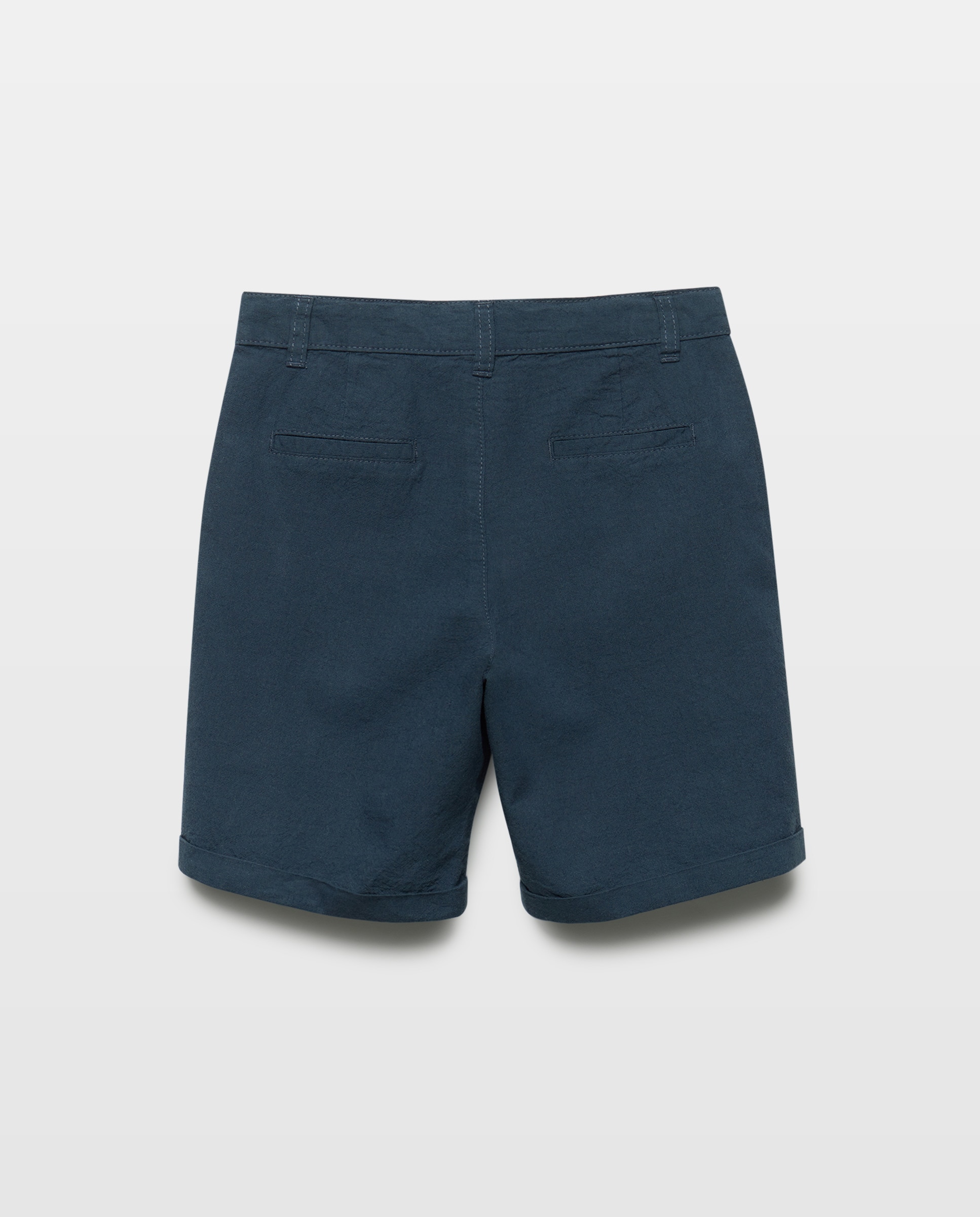 Bermuda de niño chino algodón-lino Azul marino-2