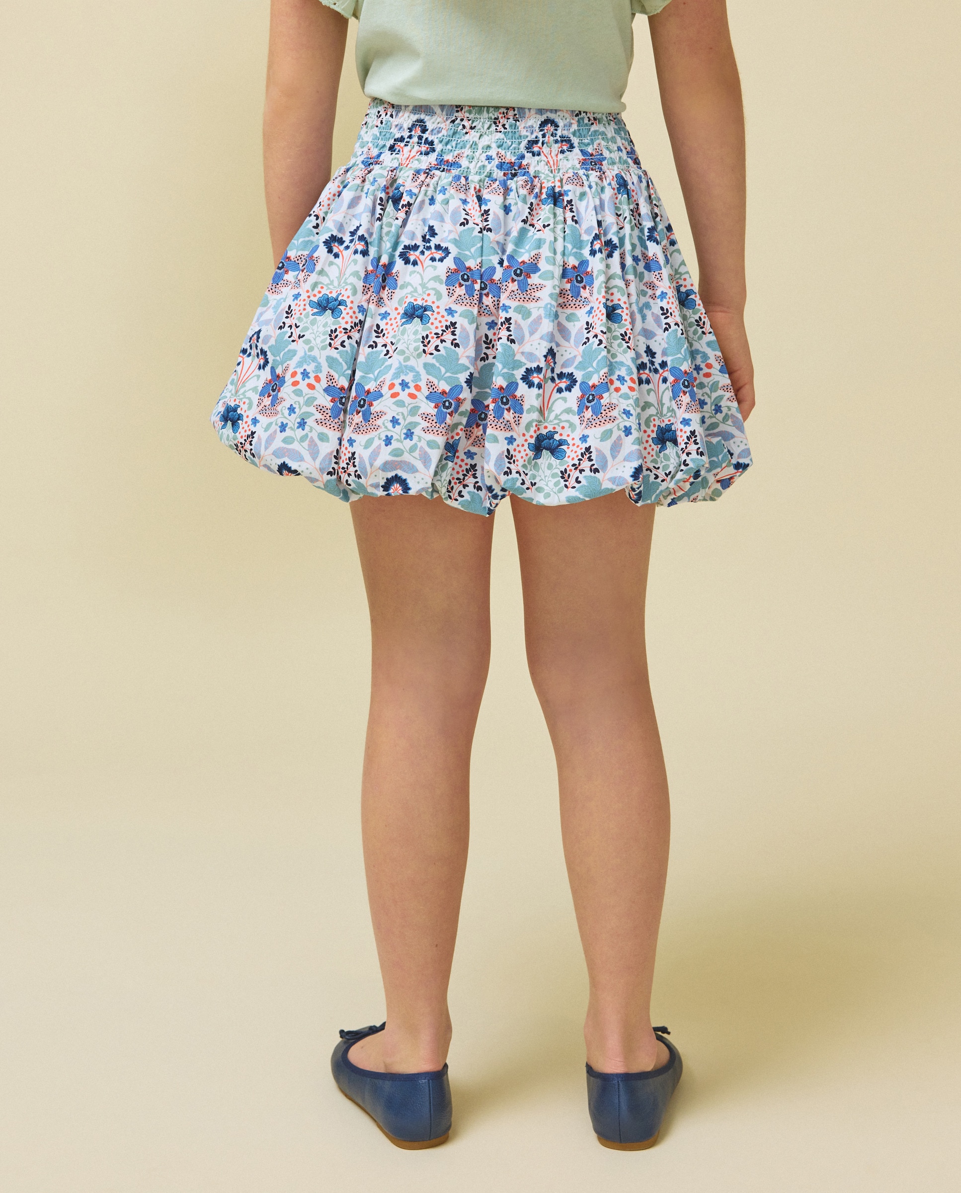 Saia de Popelina Rodada Verde-3