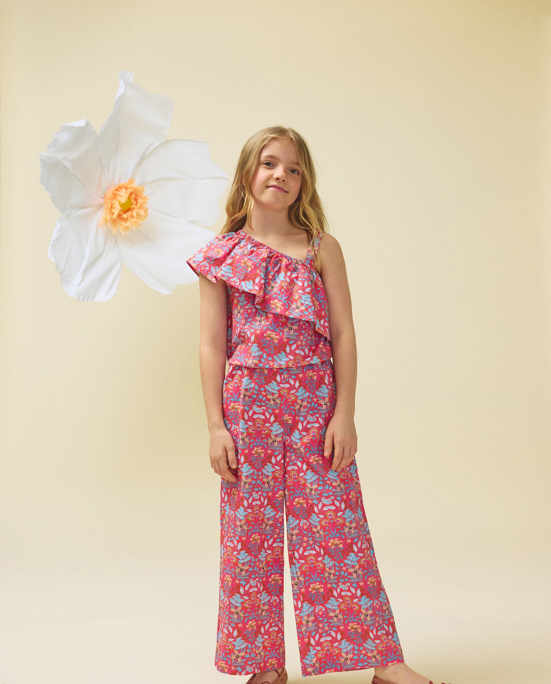 Macacão Comprido em Popelina Vermelho-1