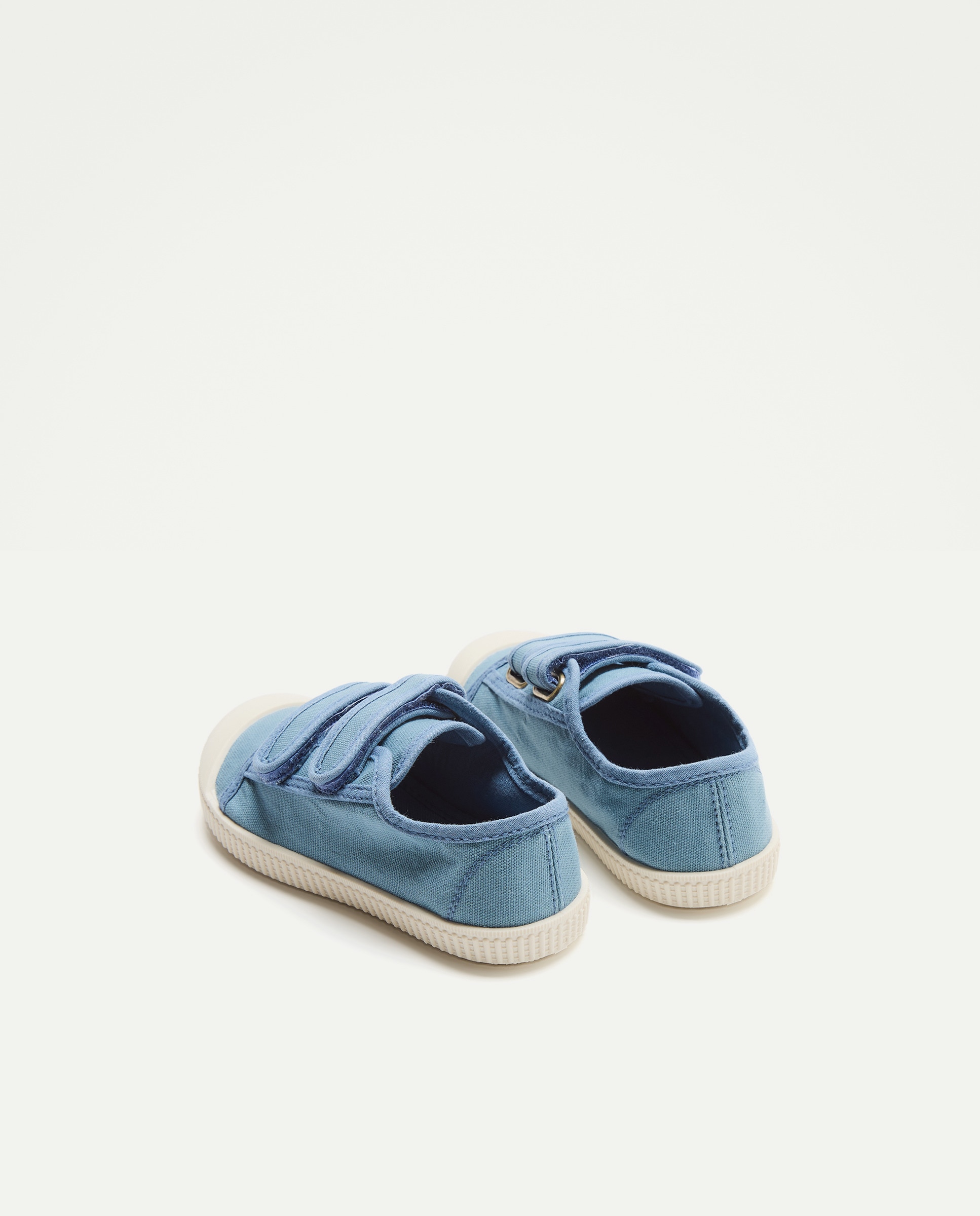Lona bebés con contrastes, velcro y suela flexible 400 Azul-3
