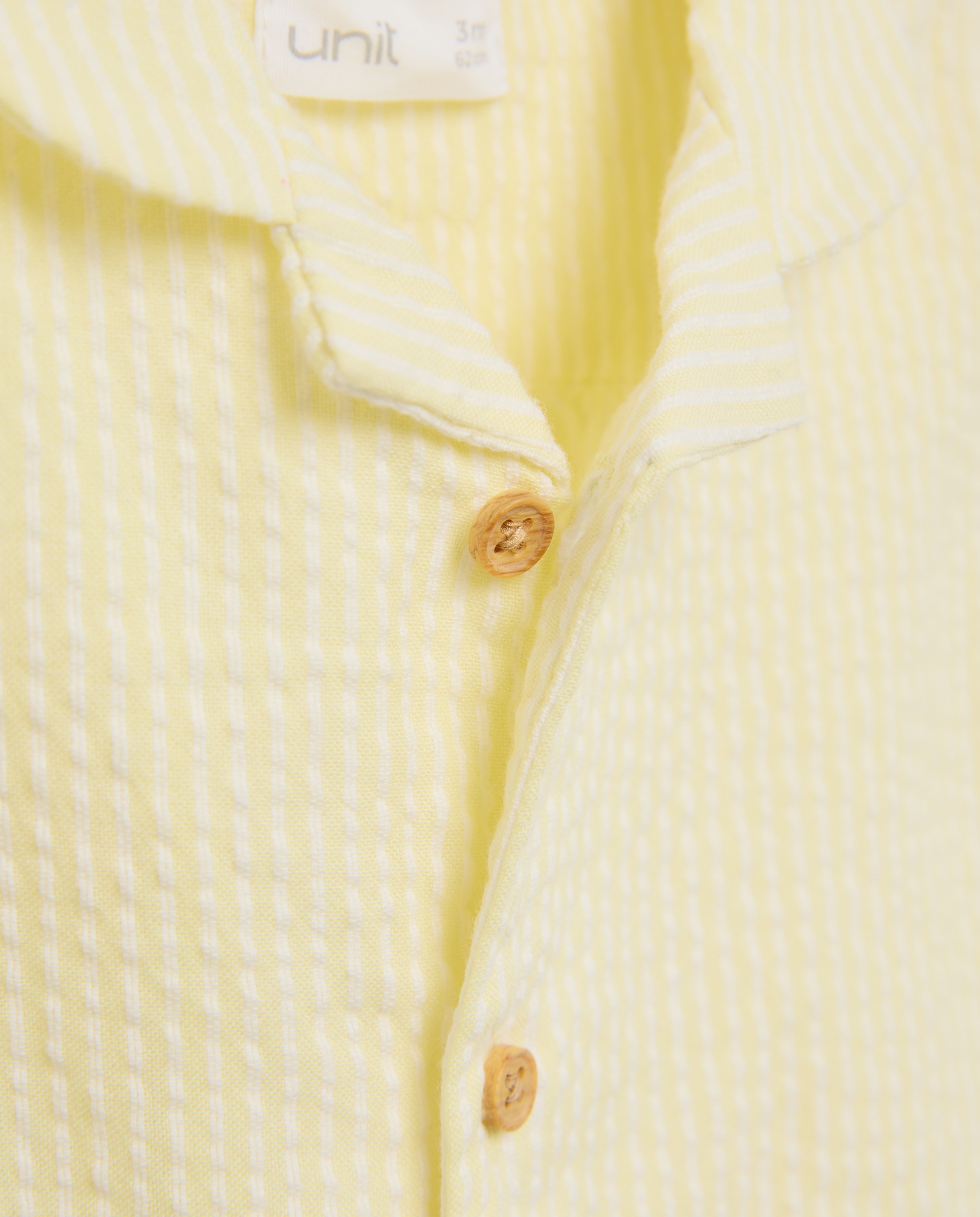 Pijama de bebé corto seersucker 310 Amarillo claro-3