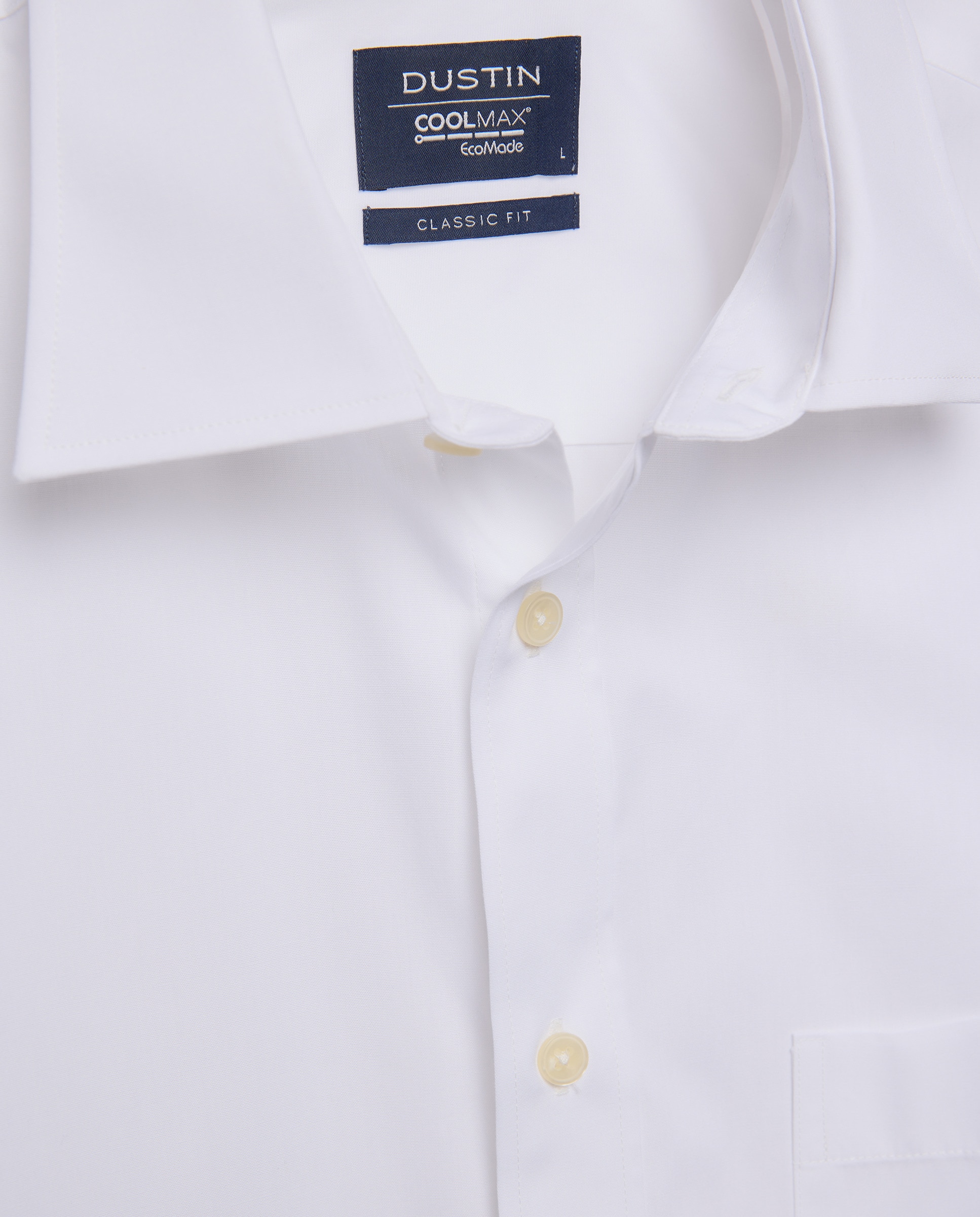 Camisa Classic Fit Clássico Popelina com Acabamento Eco Coolmax® Branco-5
