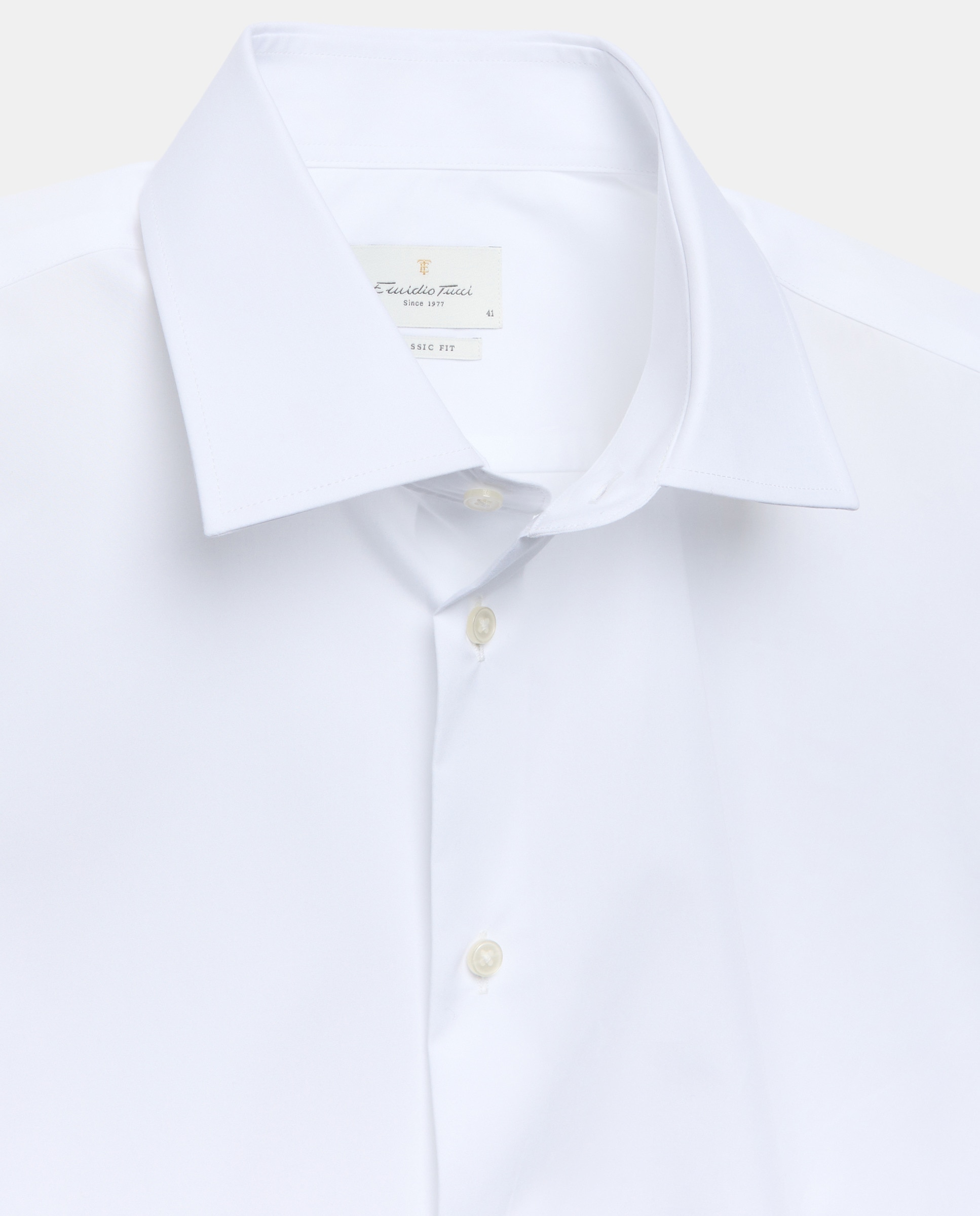 Camisa Clássica com Manga Comprida e Gola Inglesa Branco-6