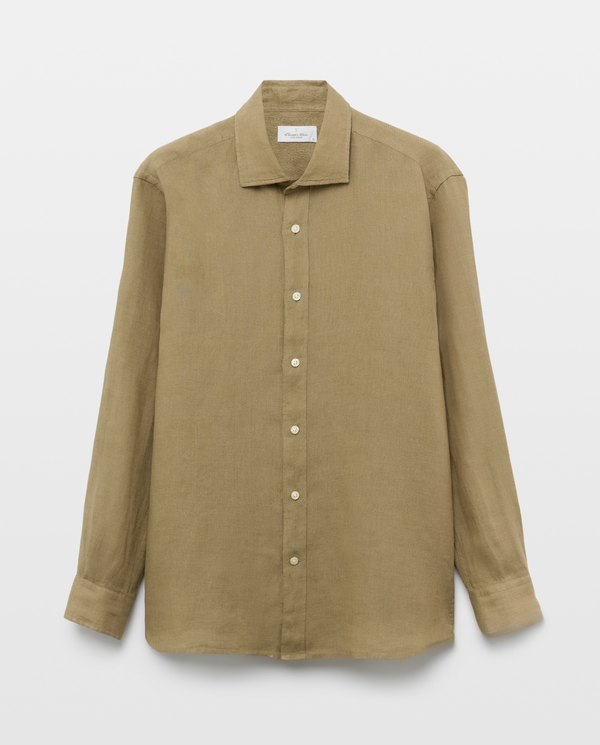 Camisa de Linho Lisa Amarelo-4
