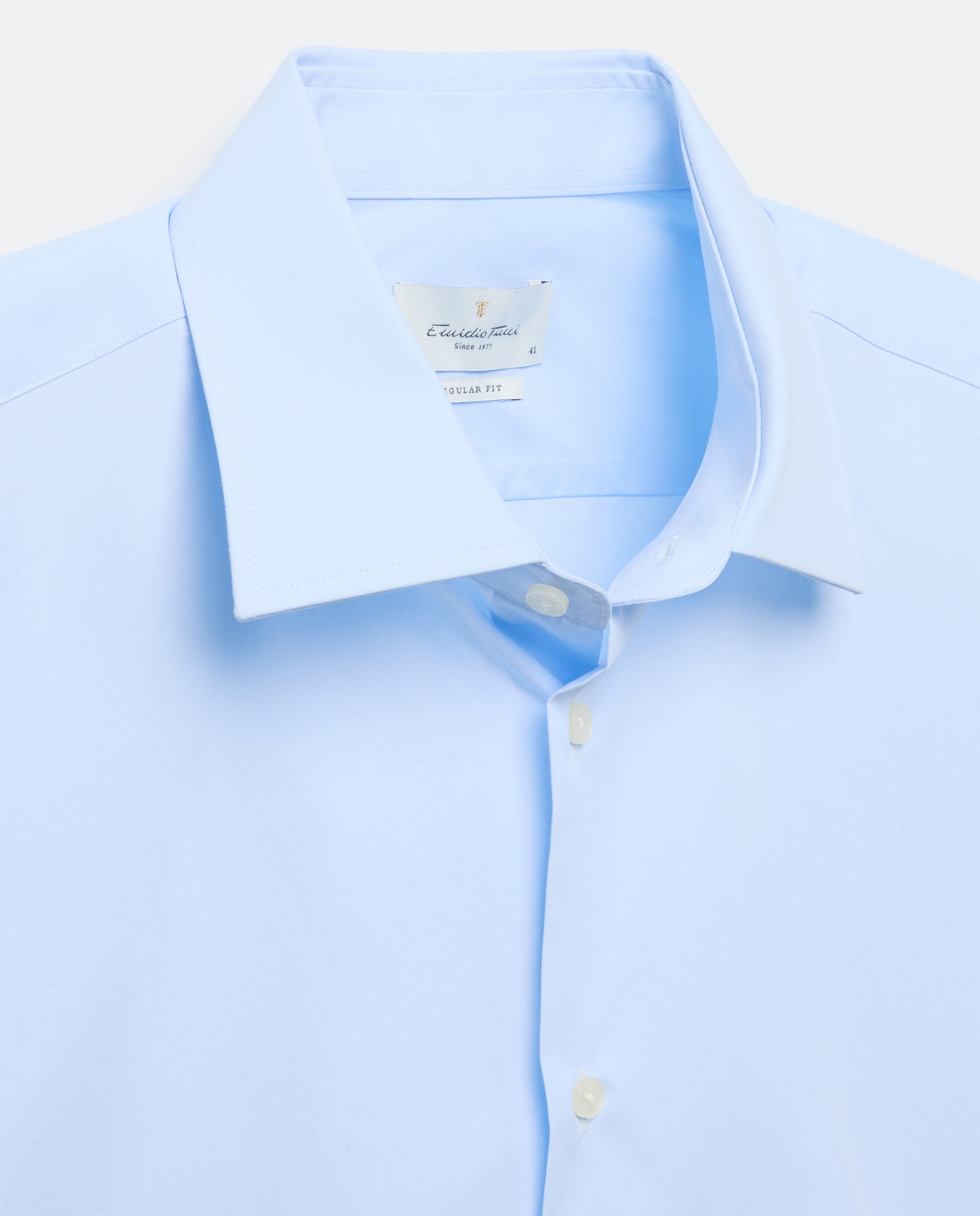 Camisa Clássica Regular Fit com Gola Inglesa Celeste-6