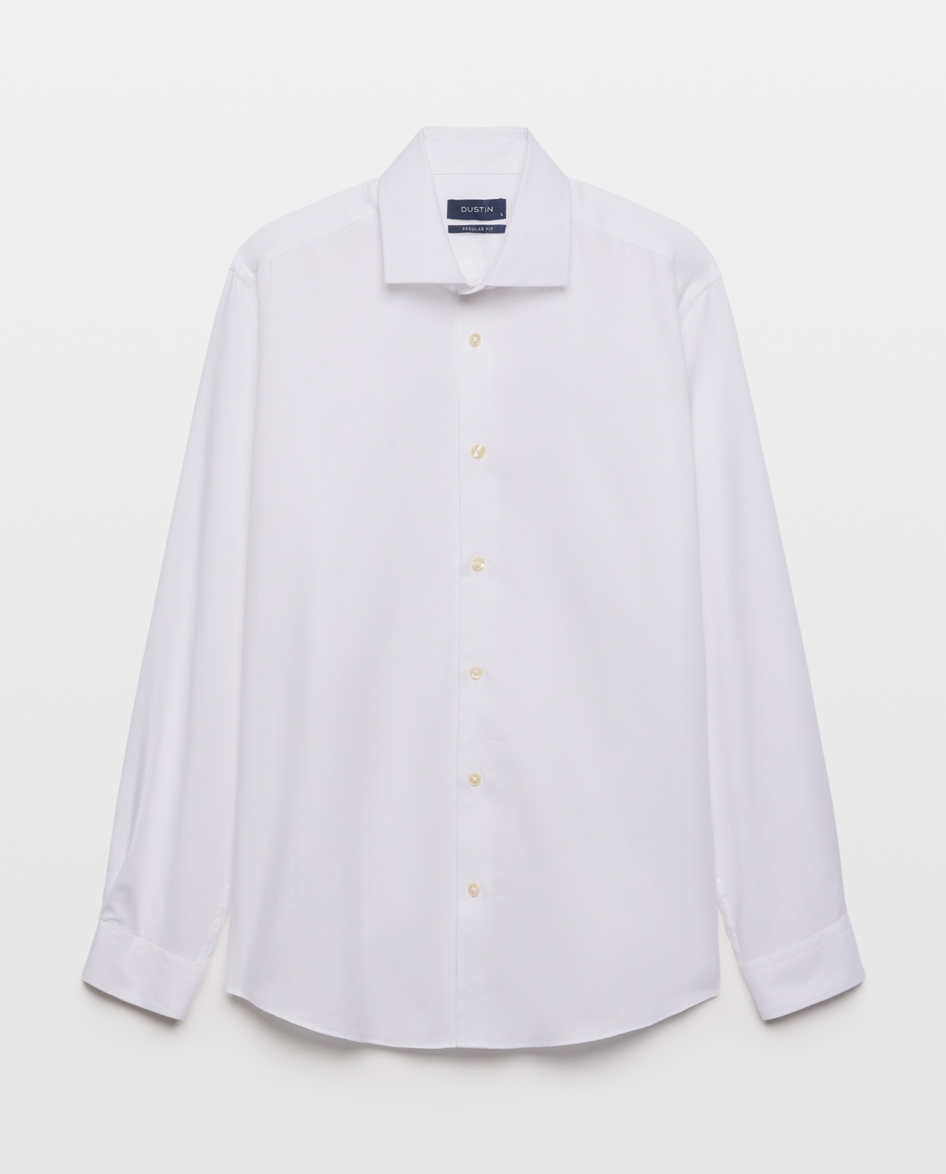 Camisa Formal Regular com Manga Comprida e Micro Padrão Espinha de Peixe - Branco Branco-5