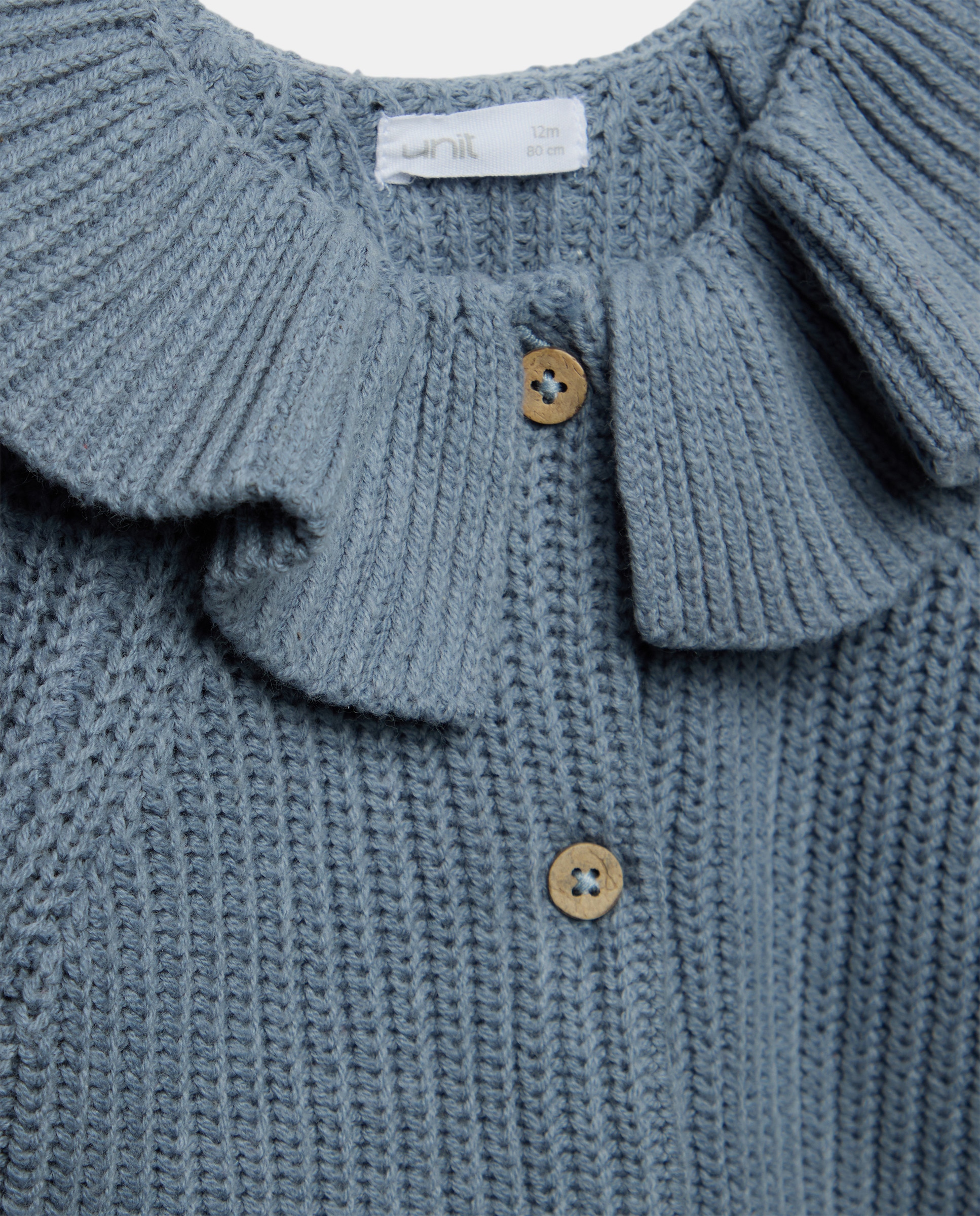 Chaqueta bebé niña cuello volante Azul pálido-3